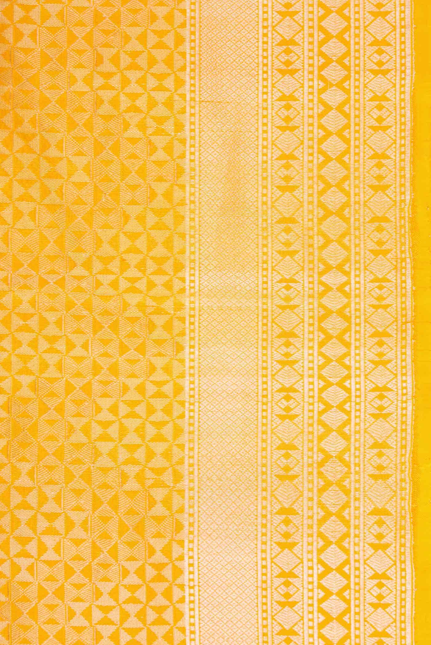 Mustard Banarasi Silk Saree - Image 5