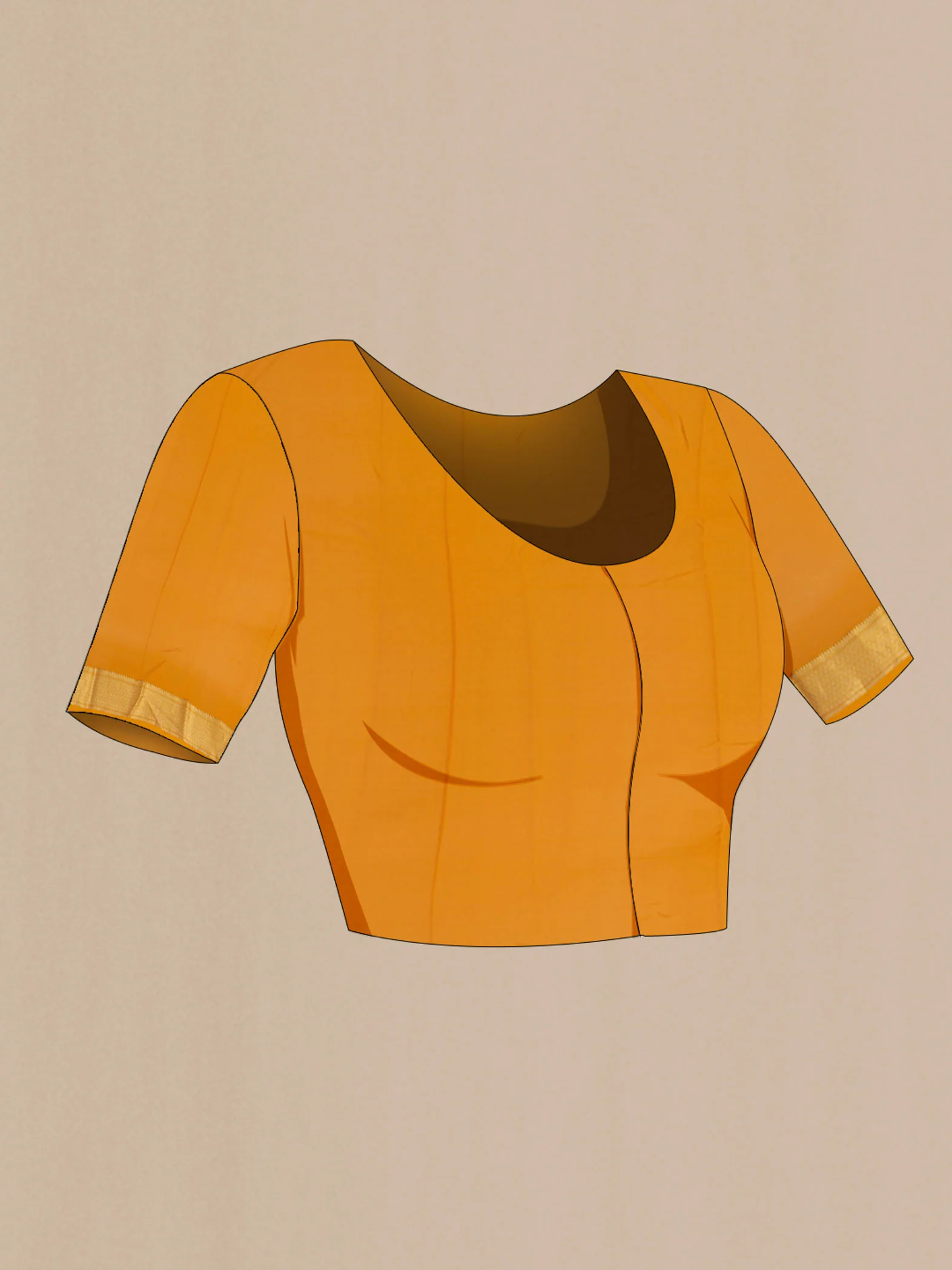 Mustard Blended Georgette Saree - Image 4