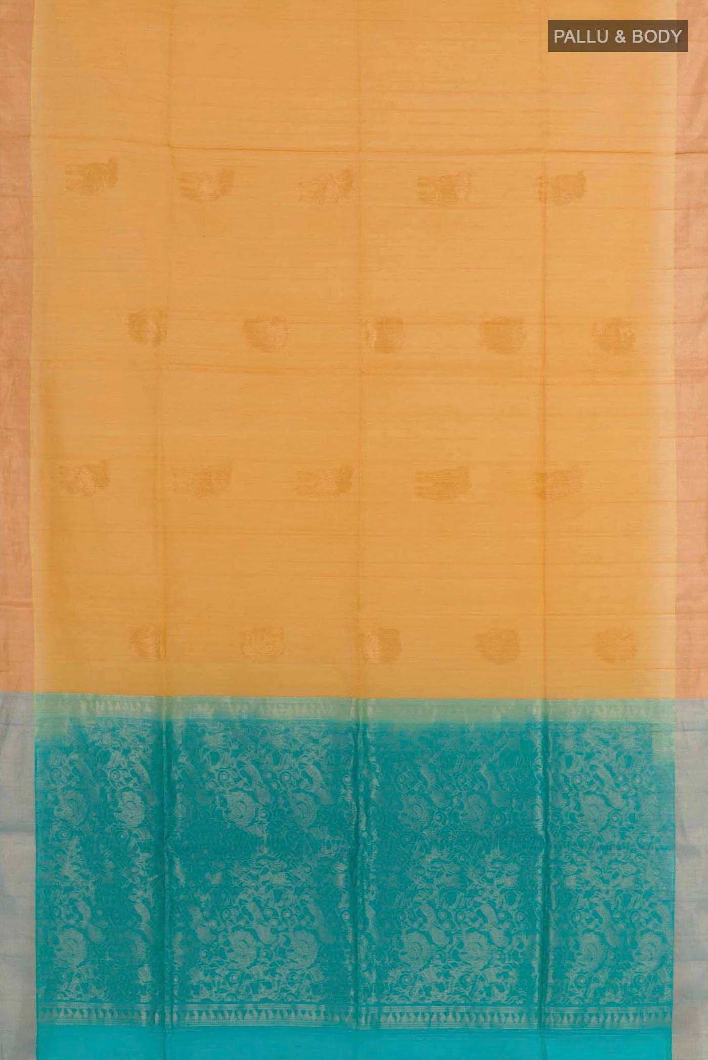 Yellow Silk Cotton Saree - Image 3