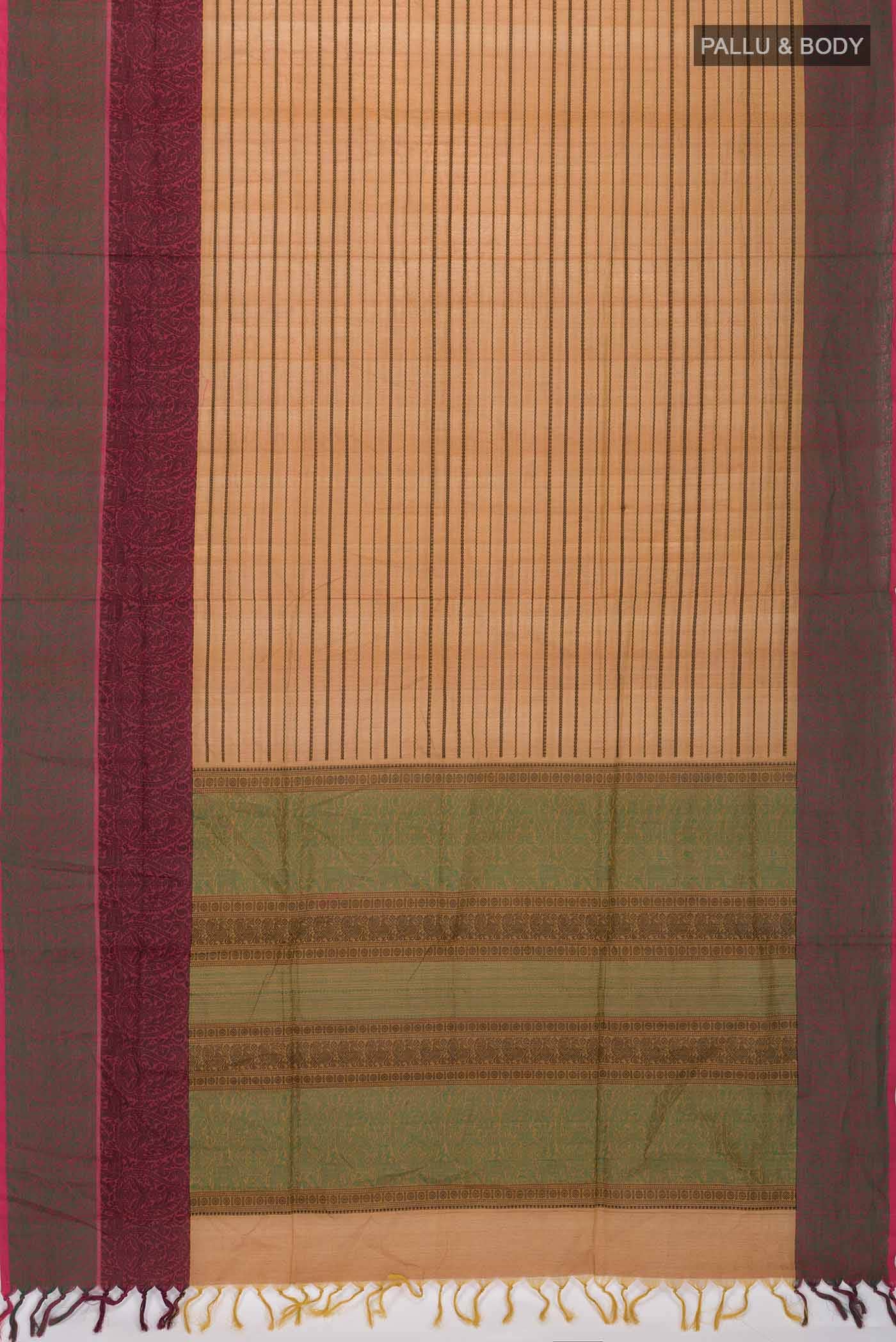 Mustard Coimbatore Cotton Saree - Image 2