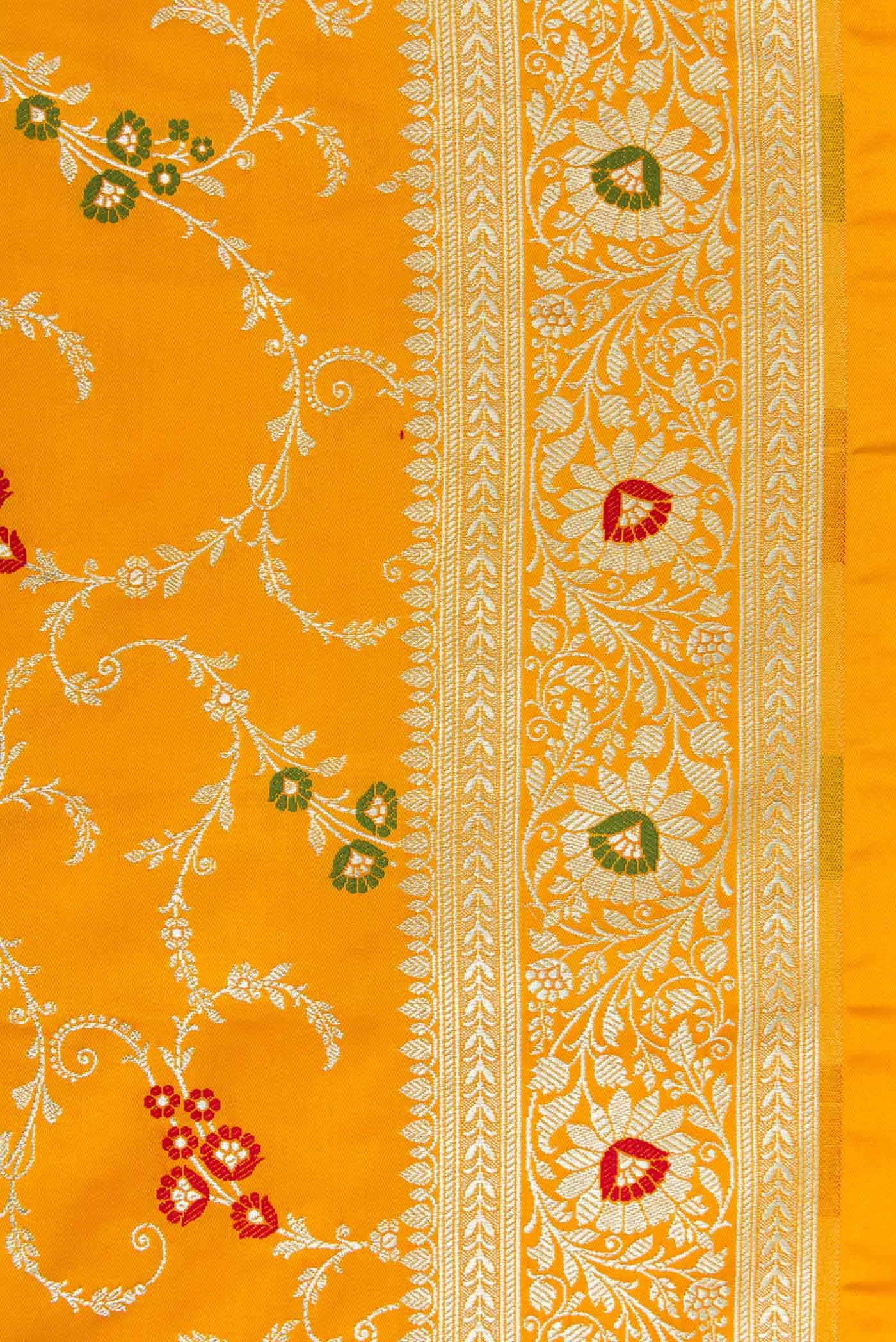 Mustard Blended Banarasi Silk Saree - Image 3