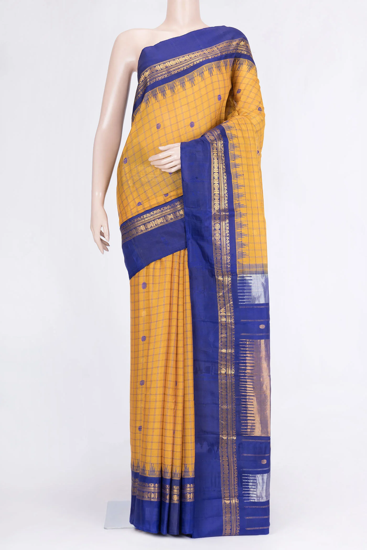Mustard Gadwal Silk Saree