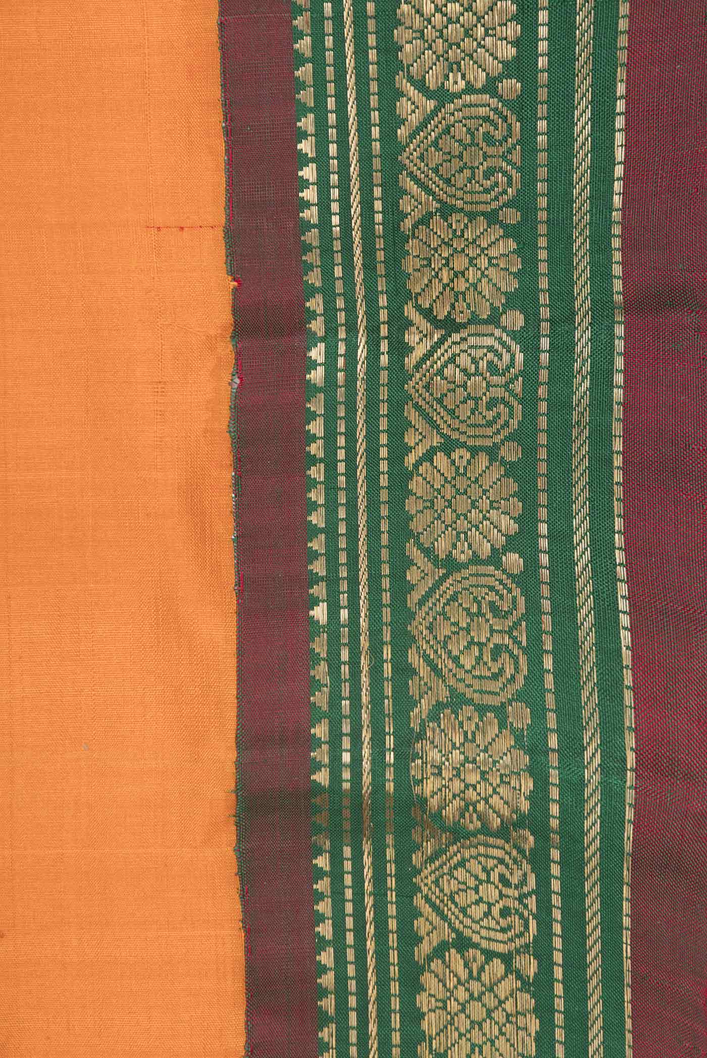 Mustard Dual Tone Kanchipuram Saree - Image 3