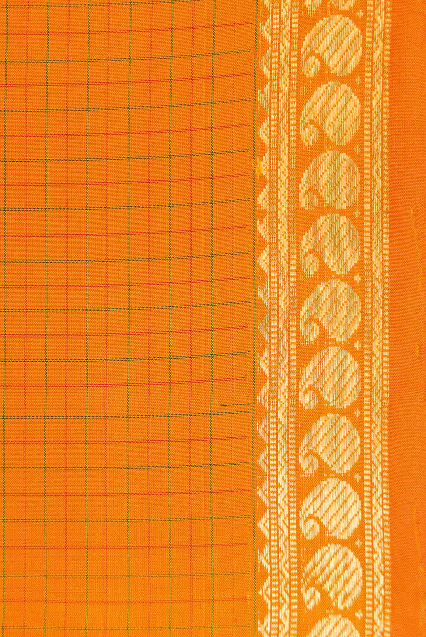 Mustard Kanchipuram Silk Saree - Image 3