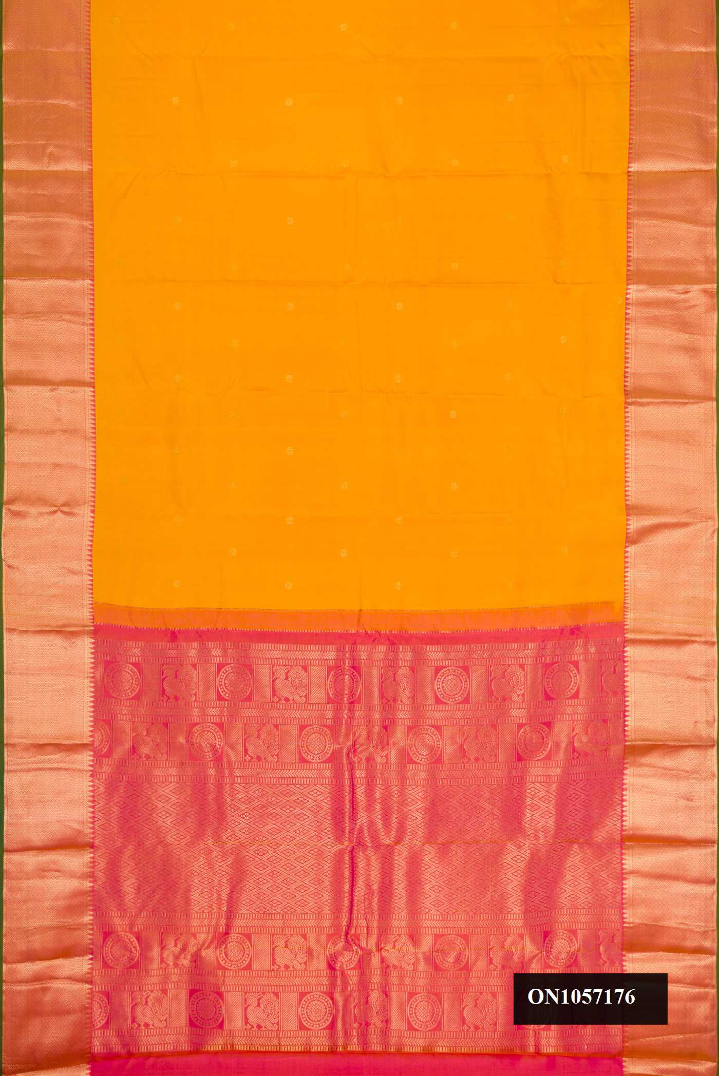 Mustard Dual Tone Kanchipuram Silk Saree