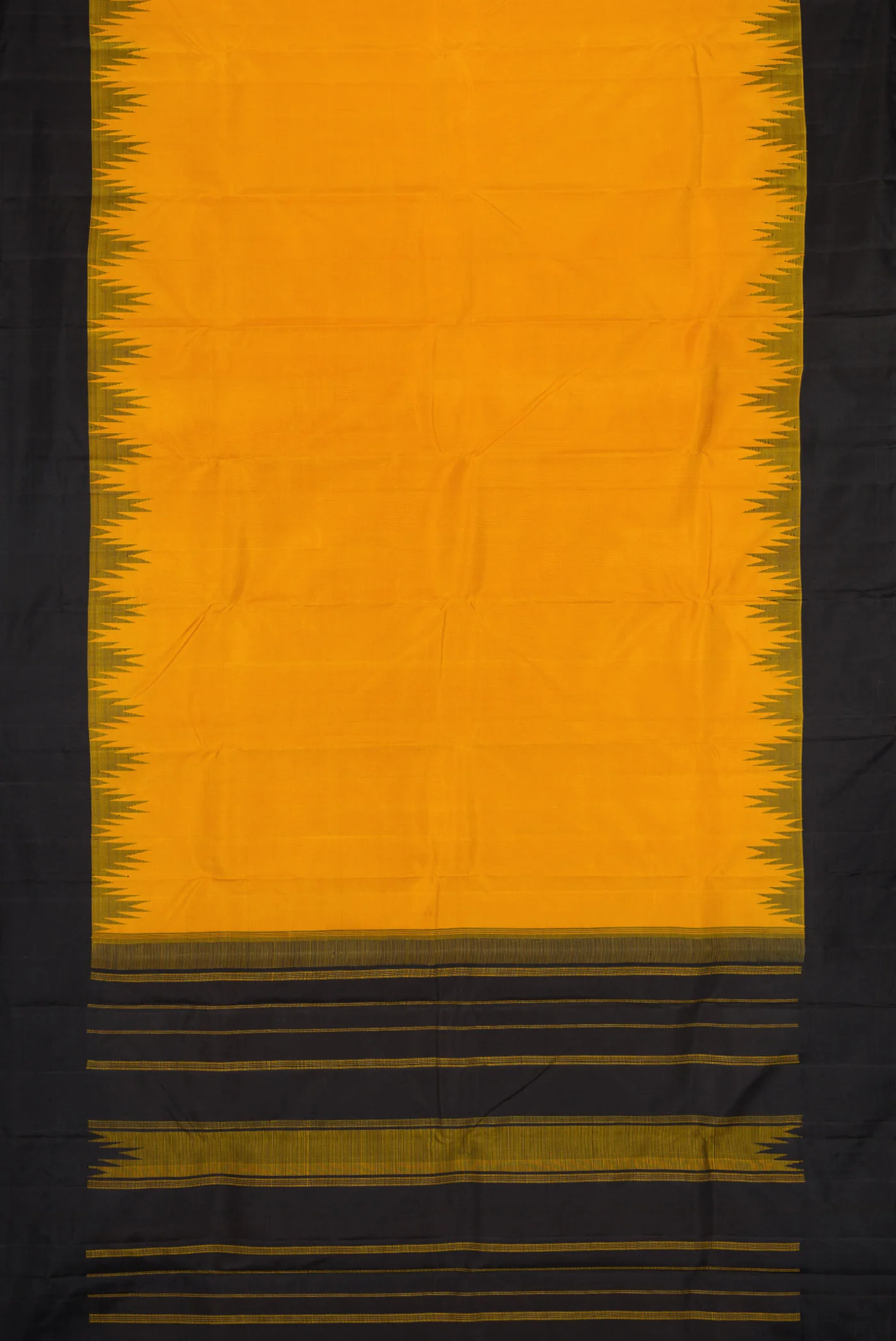 Mustard Dual Tone Kanjivaram Silk Saree - Image 6
