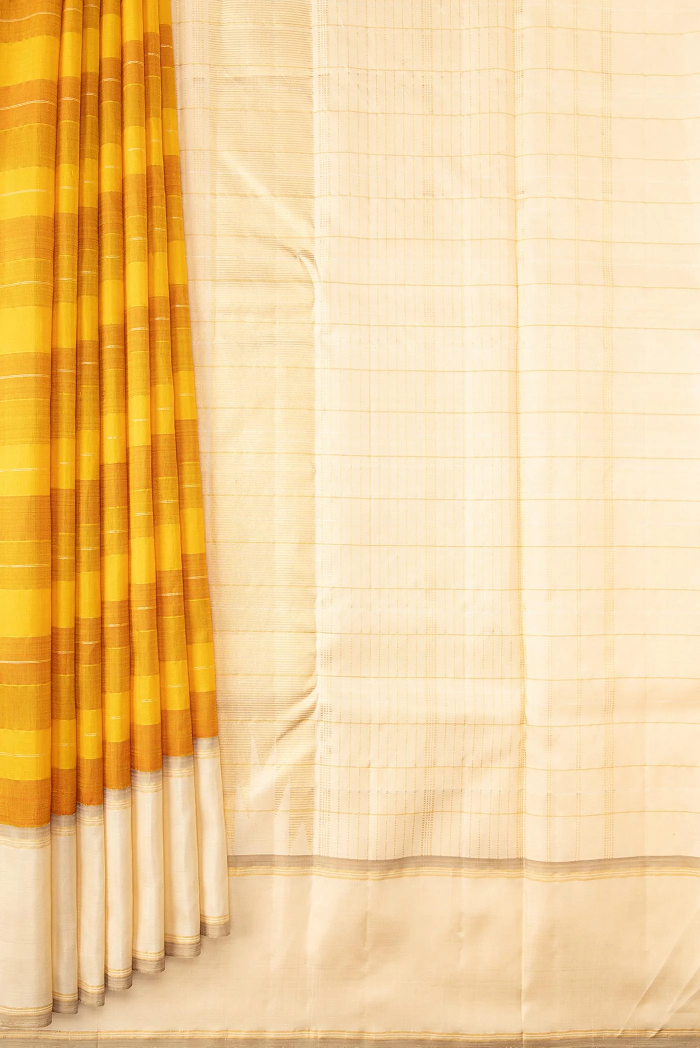 Mustard Dual Tone Kanjivaram Silk Saree - Image 4