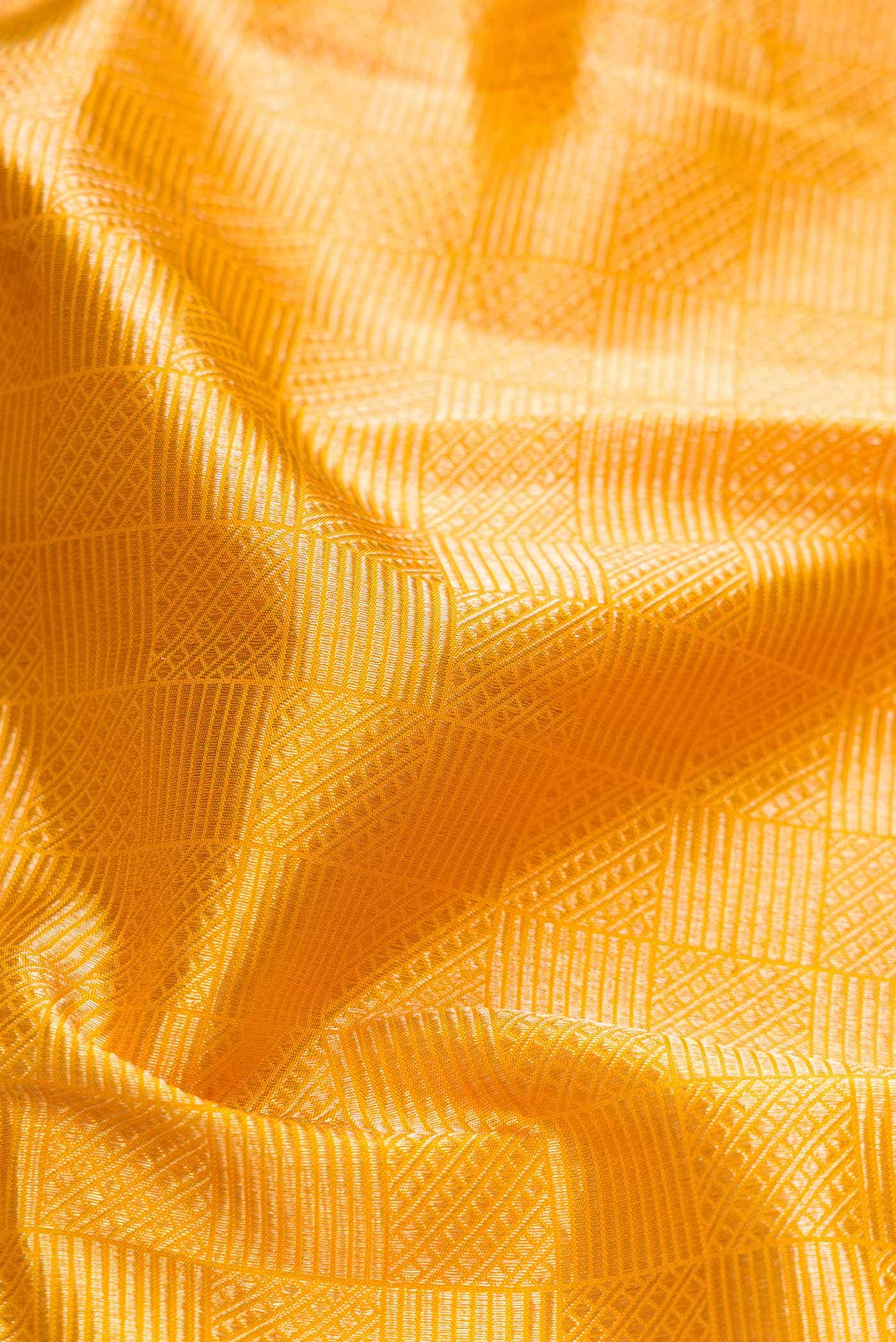 Mustard Dual Tone Kanchipuram Silk Saree - Image 3