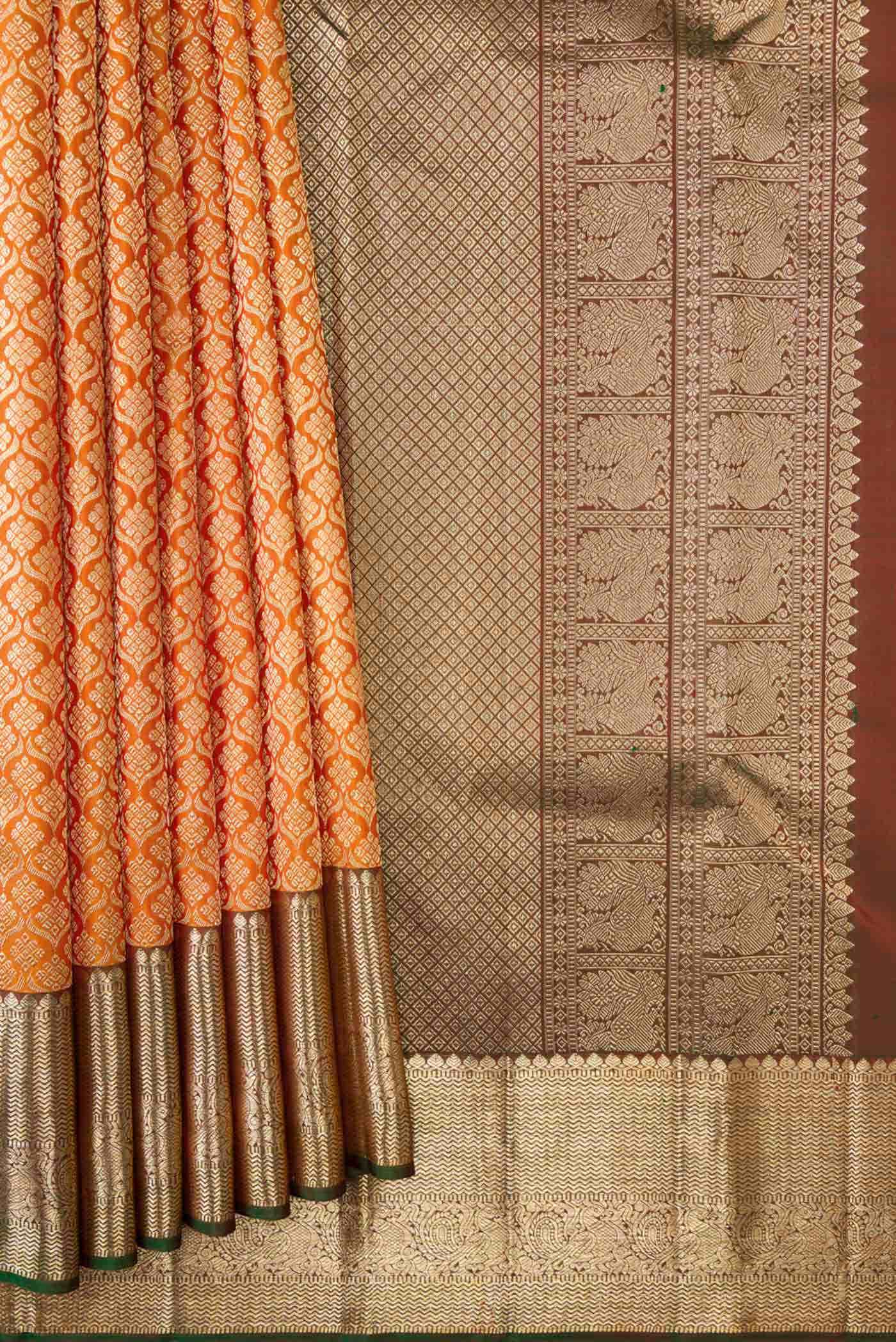 Mustard Dual Tone Kanjivaram Silk Saree - Image 2