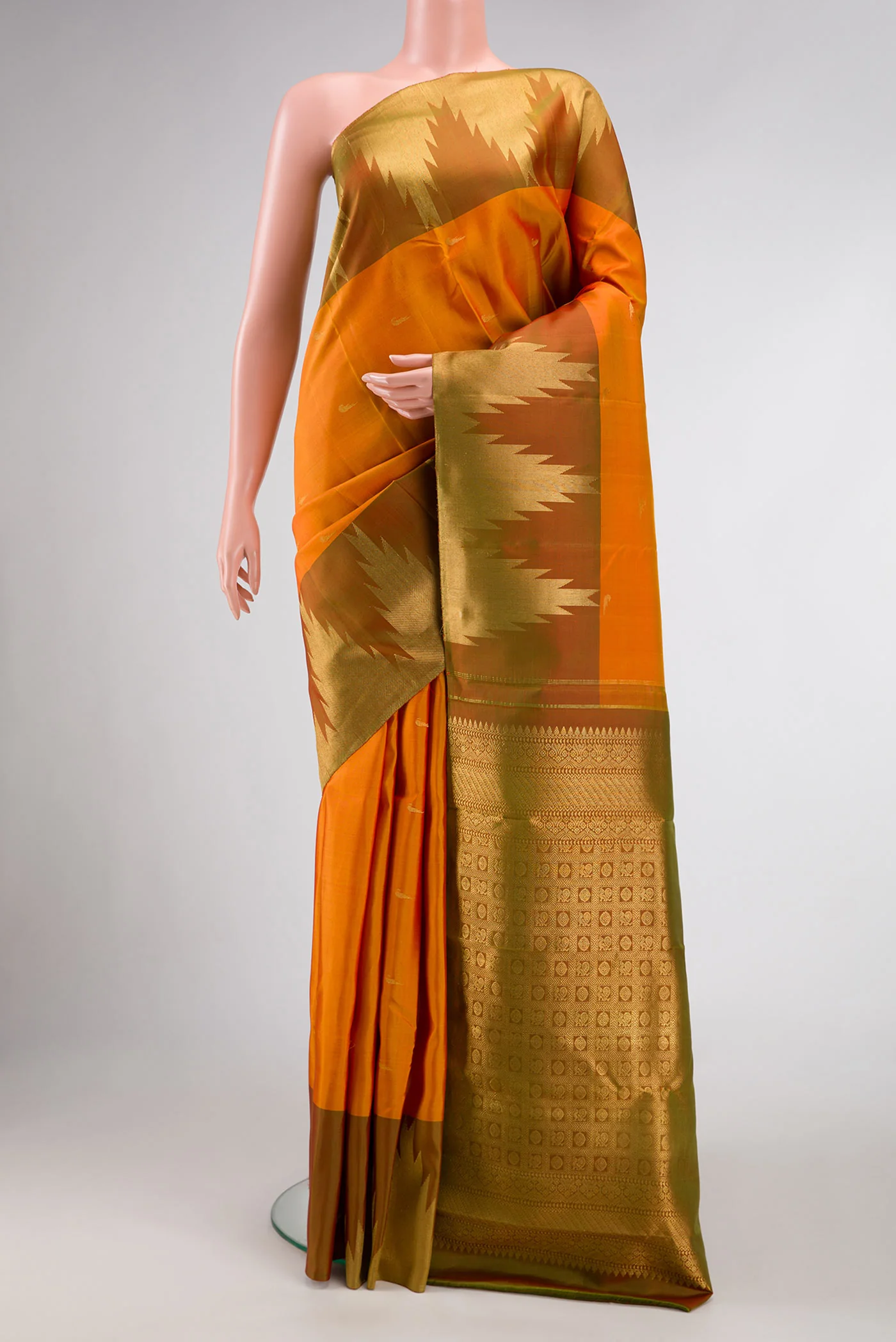 Mustard Kanjivaram Silk Saree