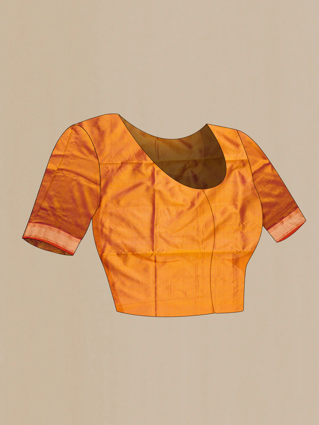 Mustard Maheshwari Silk Saree - Image 4
