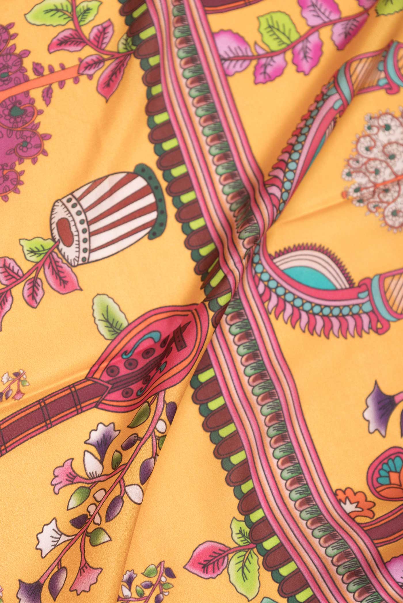 Mustard Dual Tone Mysore Crepe Saree - Image 2