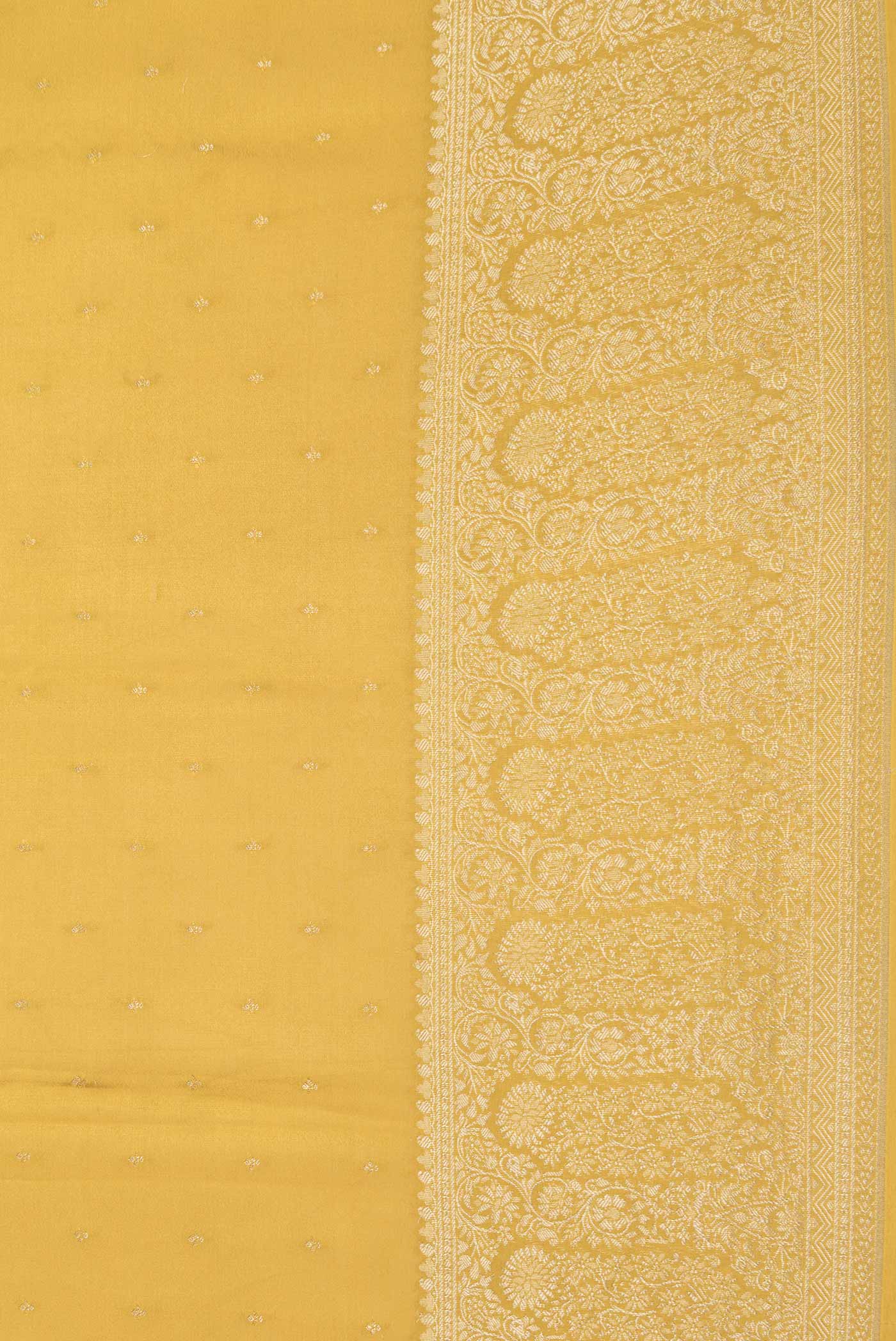 Yellow Mysore Crepe Saree - Image 3