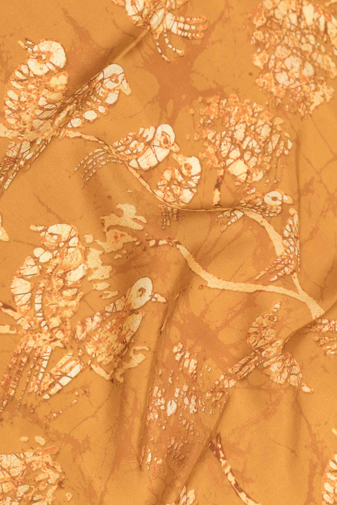 Brown Printed Silk Saree - Image 2