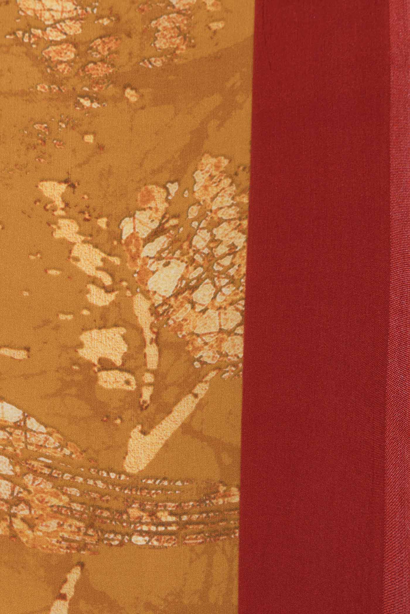 Brown Printed Silk Saree - Image 3