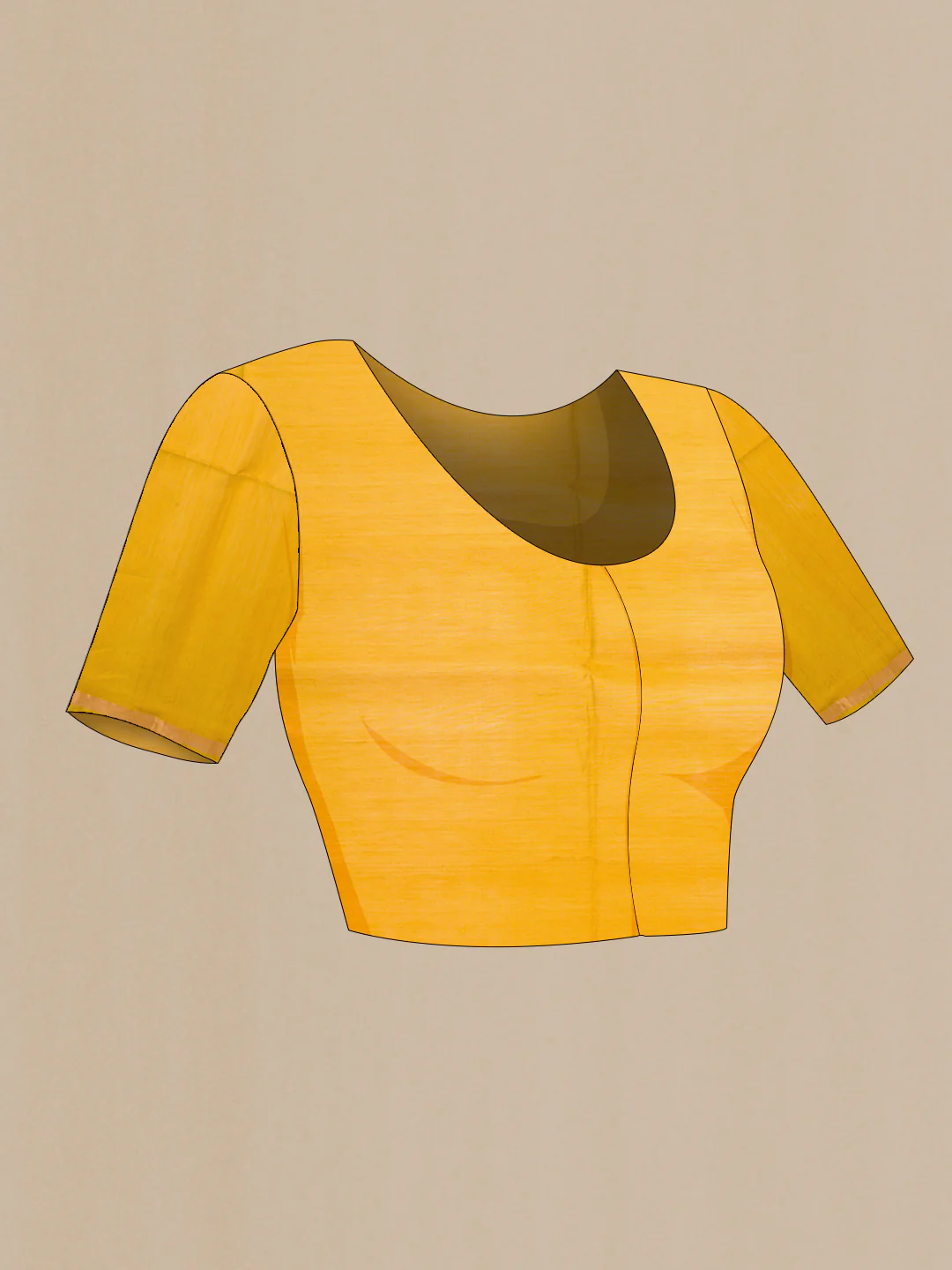 Mustard Dual Tone Silk Cotton Saree - Image 4