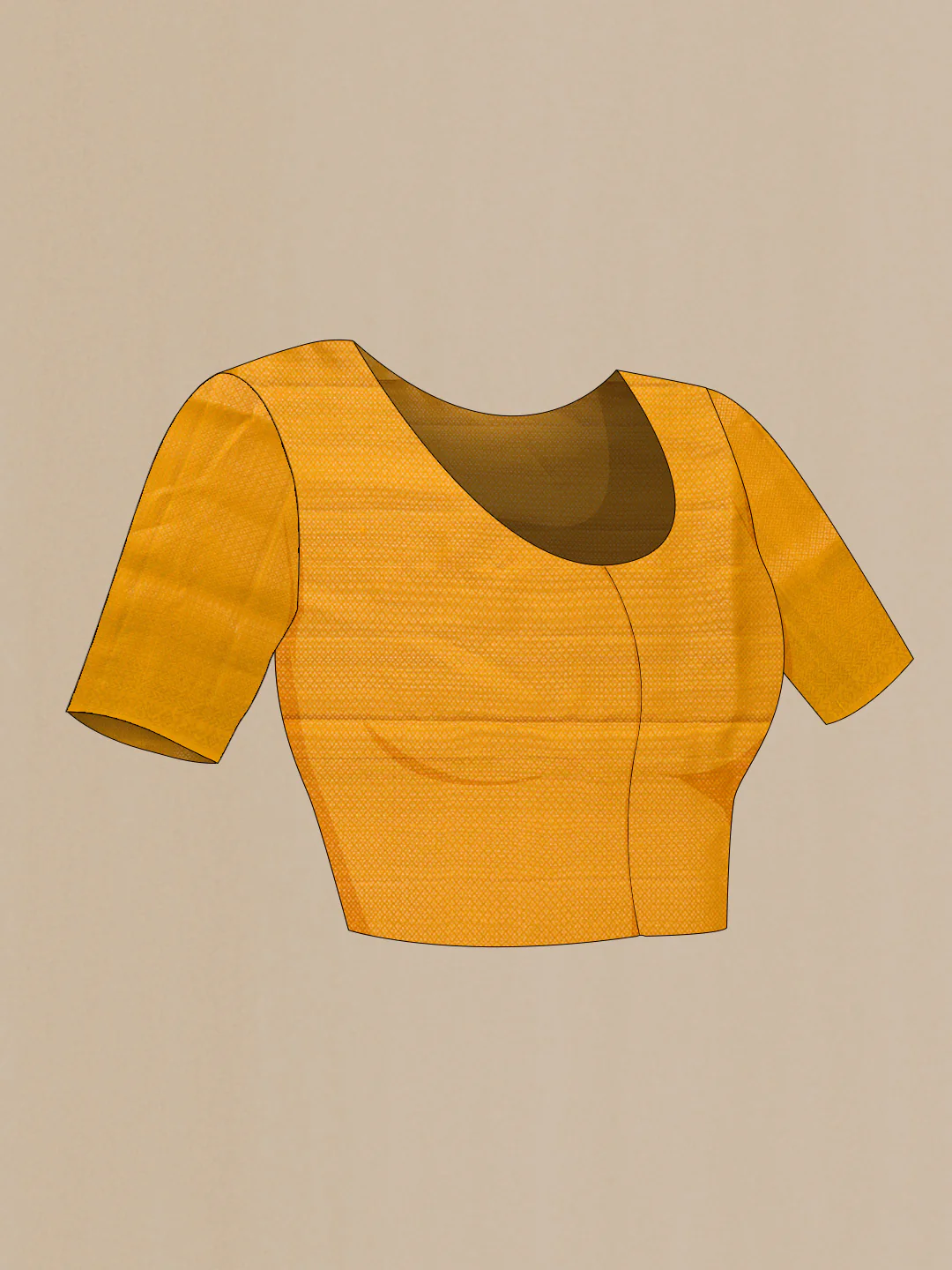Mustard Dual Tone Soft Silk Saree - Image 5