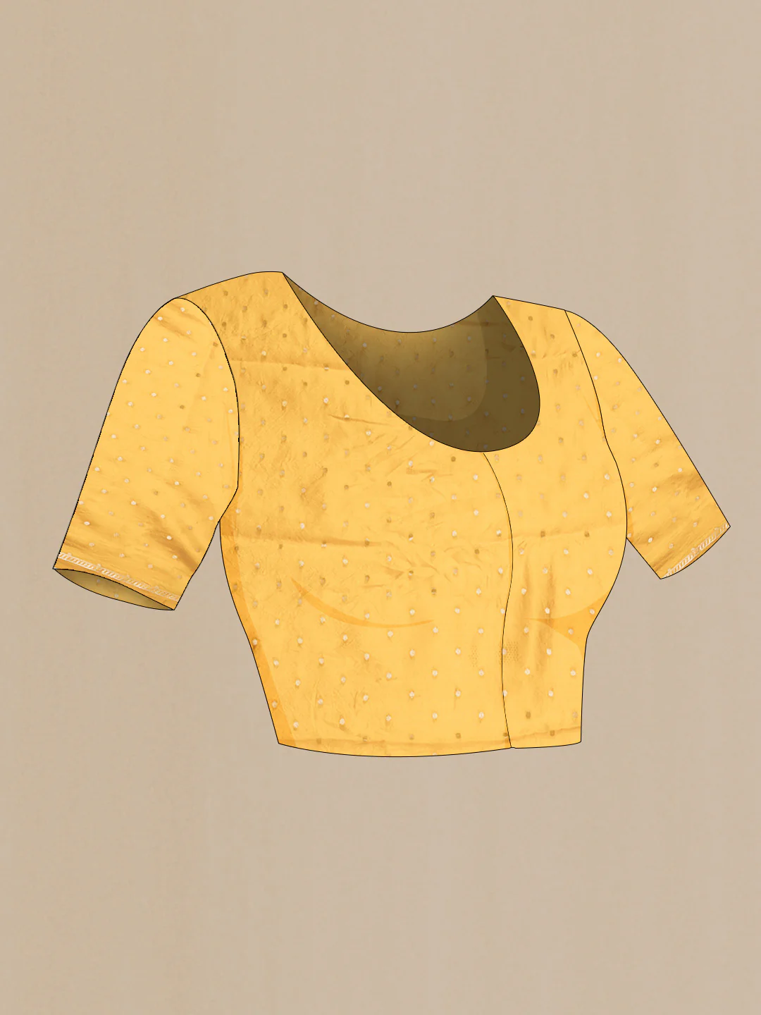 Yellow Banarasi Raw Silk Saree - Image 4