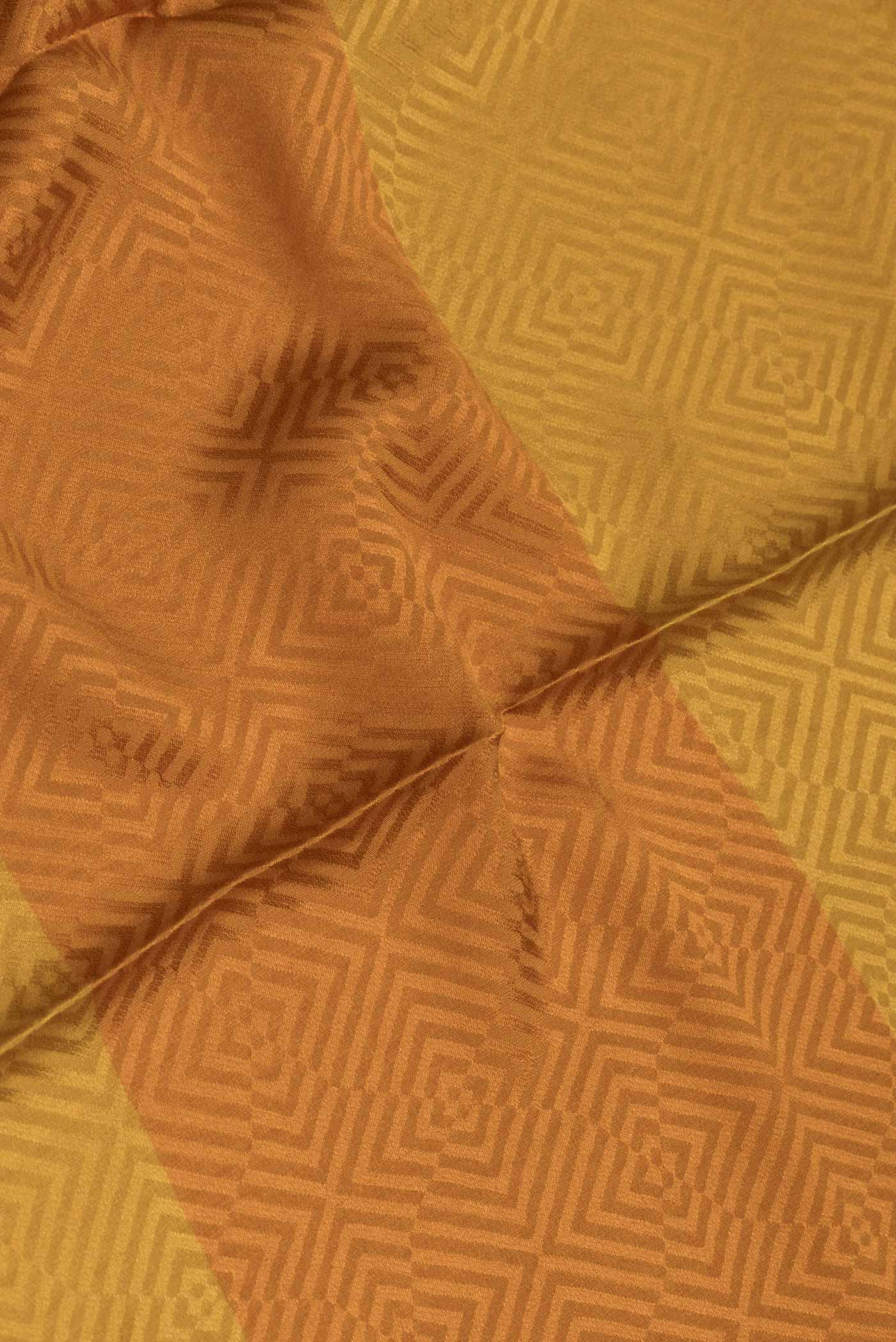 Mustard Dual Tone Tussar Silk Saree - Image 2