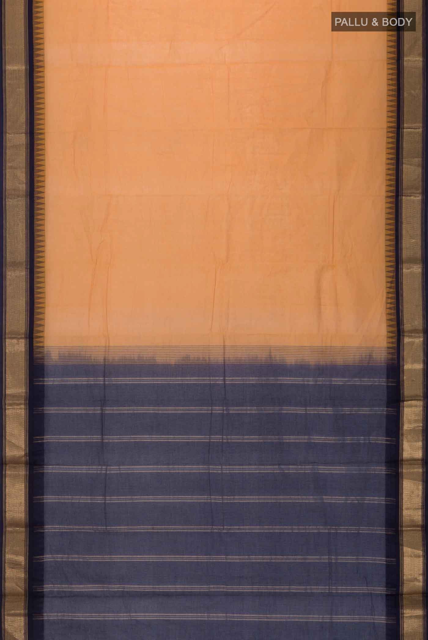 Mustard Kanchi Cotton Saree - Image 3