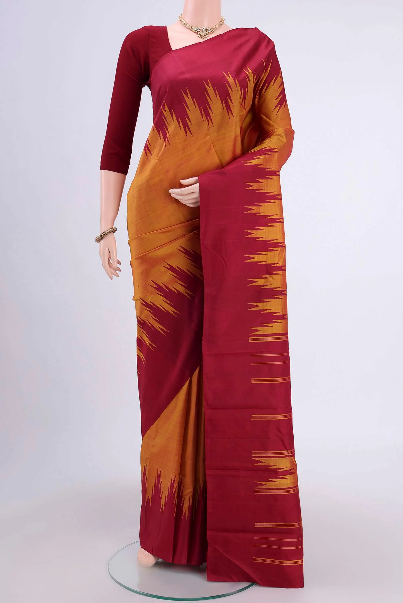Mustard Kanchipuram Saree