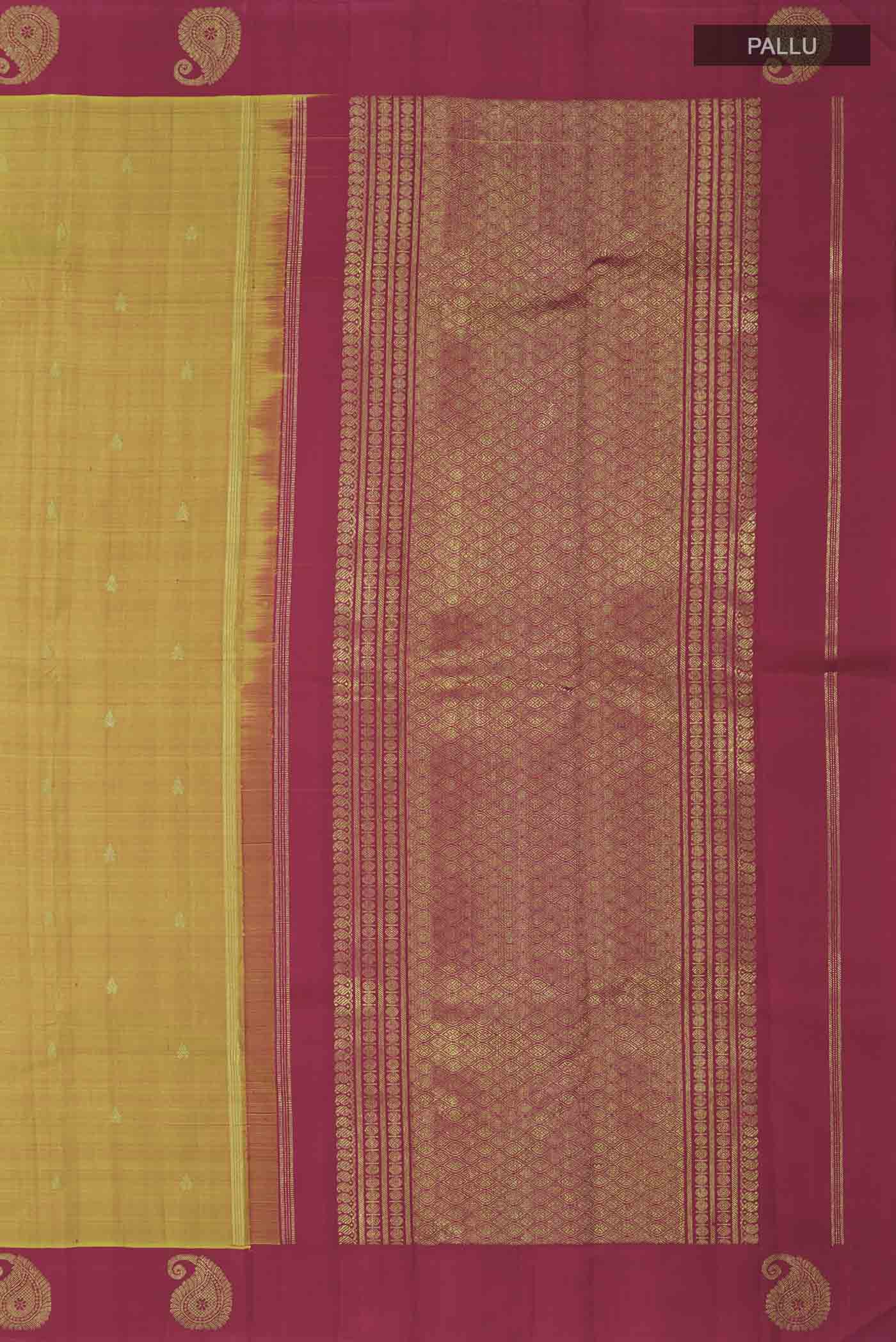 Mustard Kanchipuram Silk Saree - Image 7