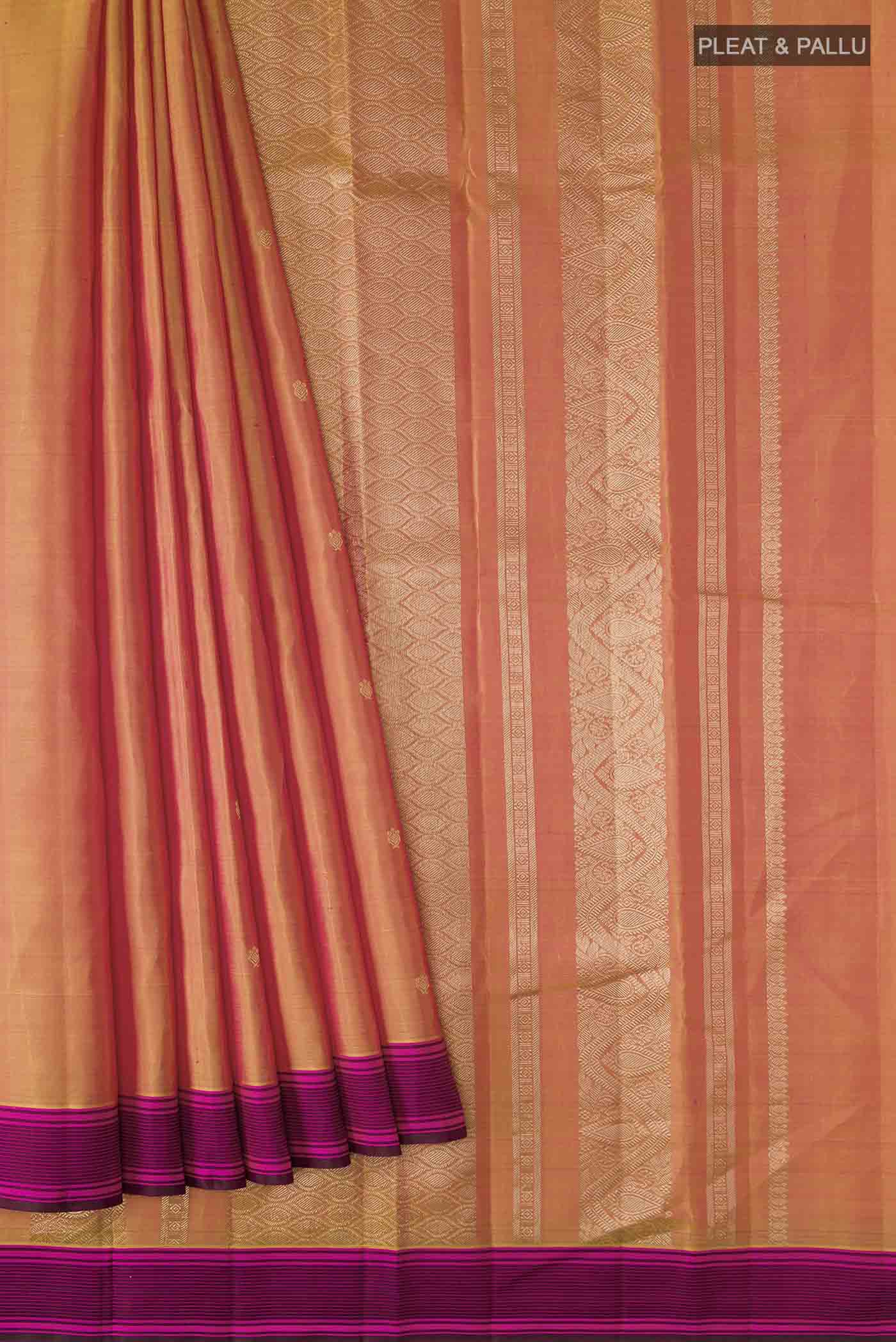 Mustard Kanchipuram Silk Saree - Image 4