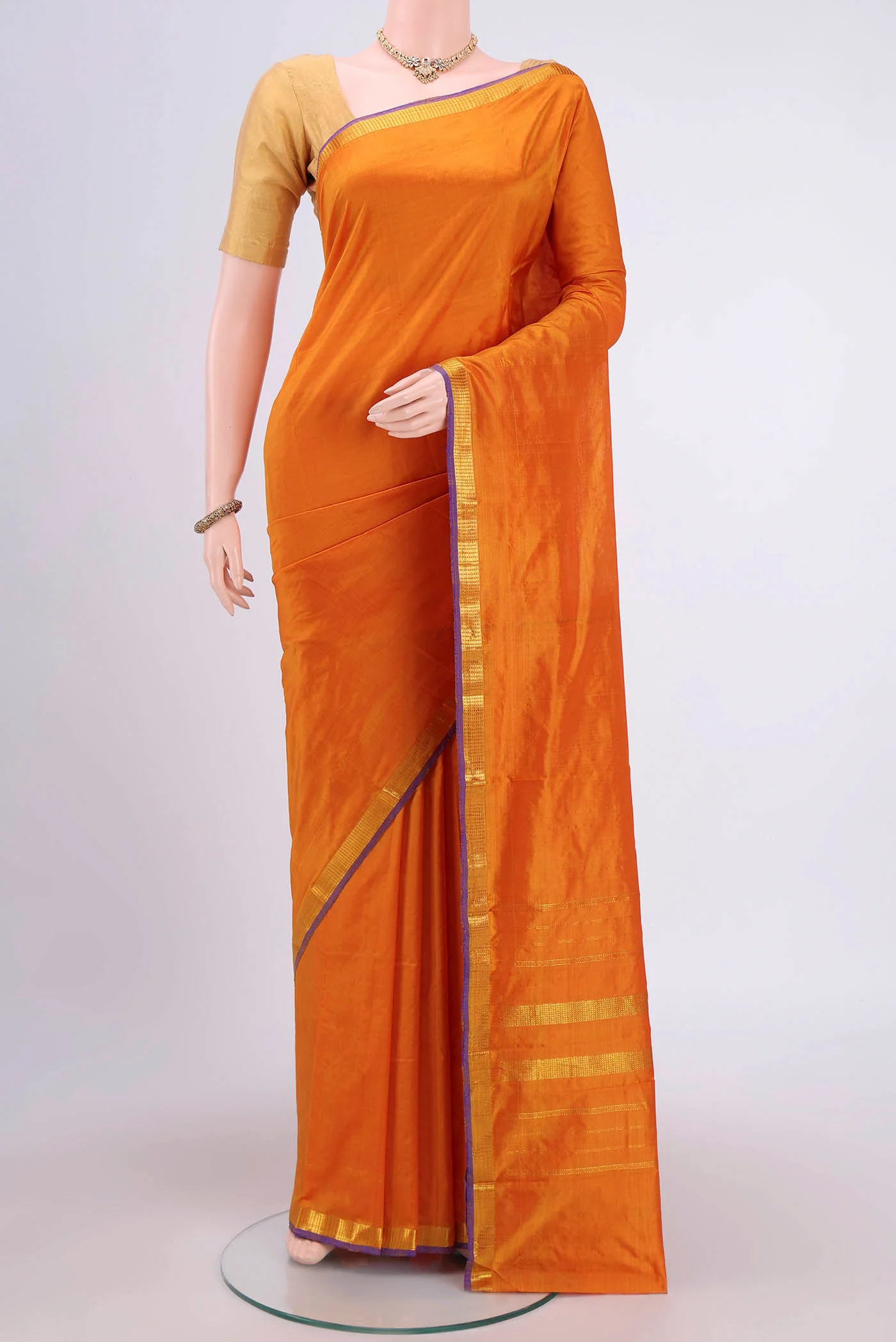Mustard Kanchipuram Silk Saree