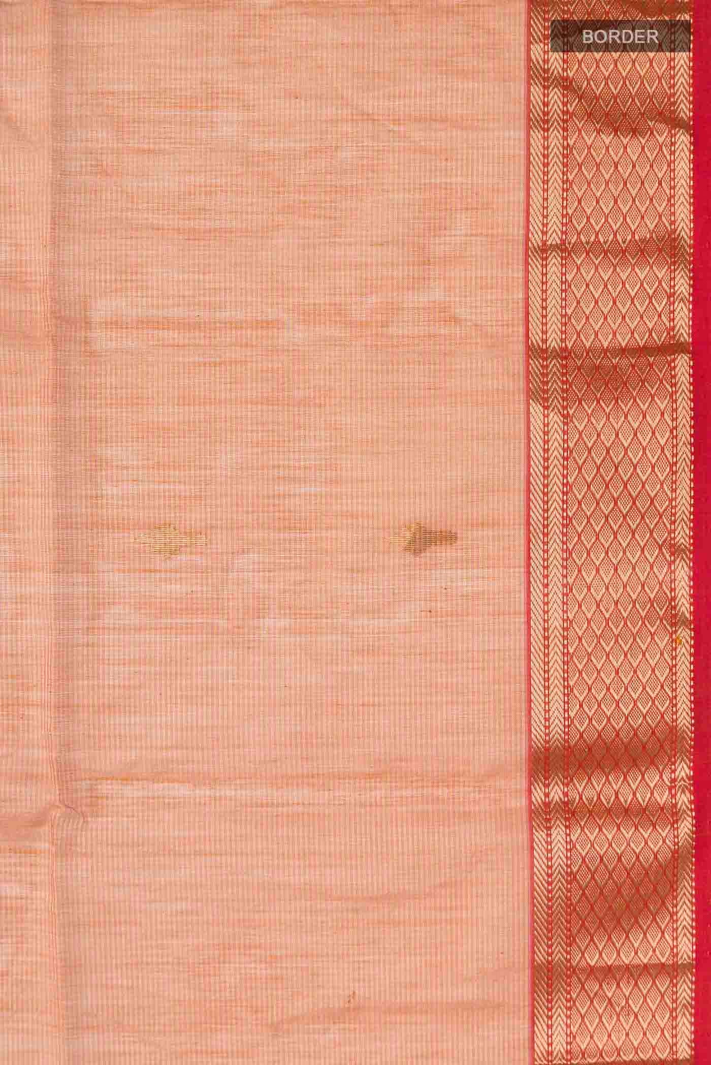 Mustard Maheshwari Silk Saree - Image 3