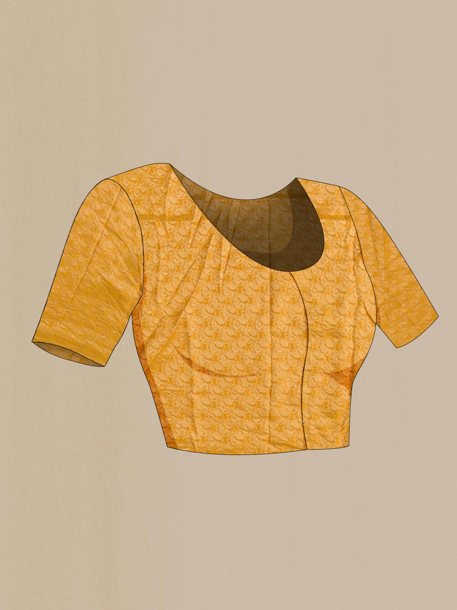 Mustard Mysore Chiffon Saree - Image 4