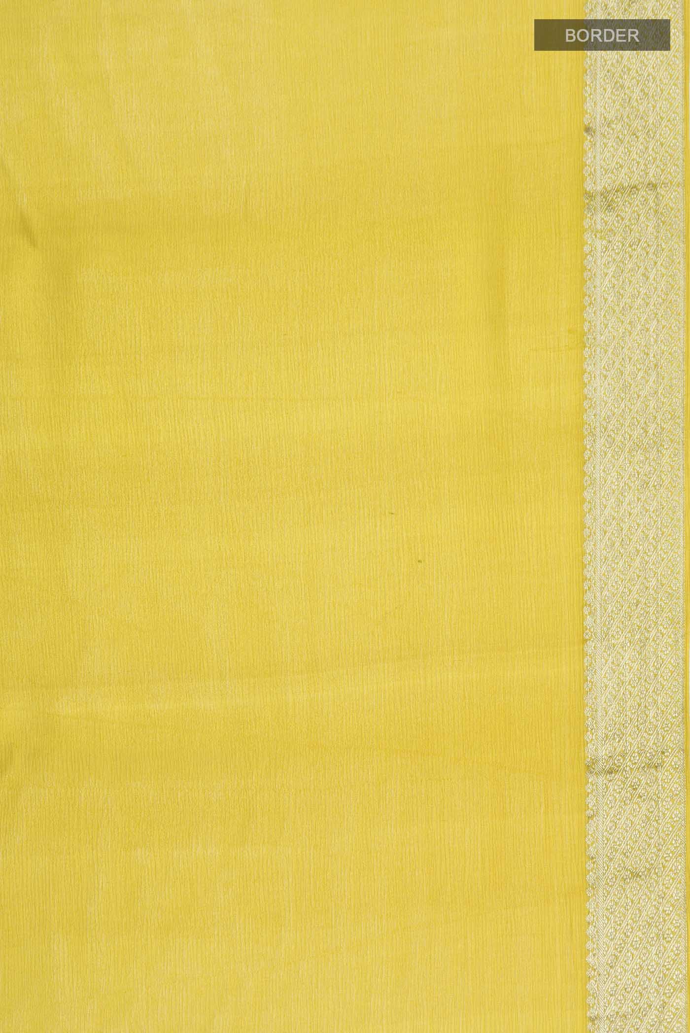 Mustard Mysore Chiffon Saree - Image 3