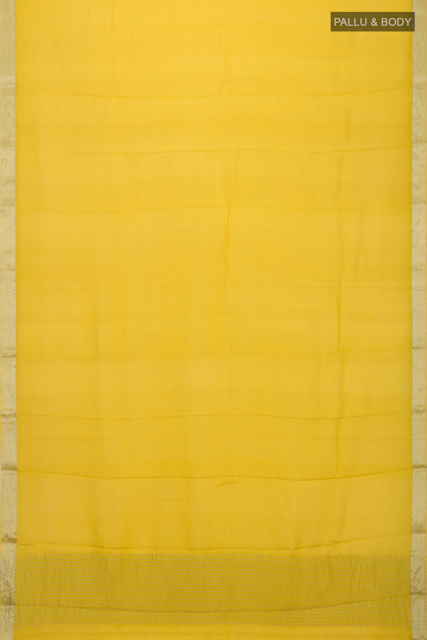 Mustard Mysore Chiffon Saree - Image 5