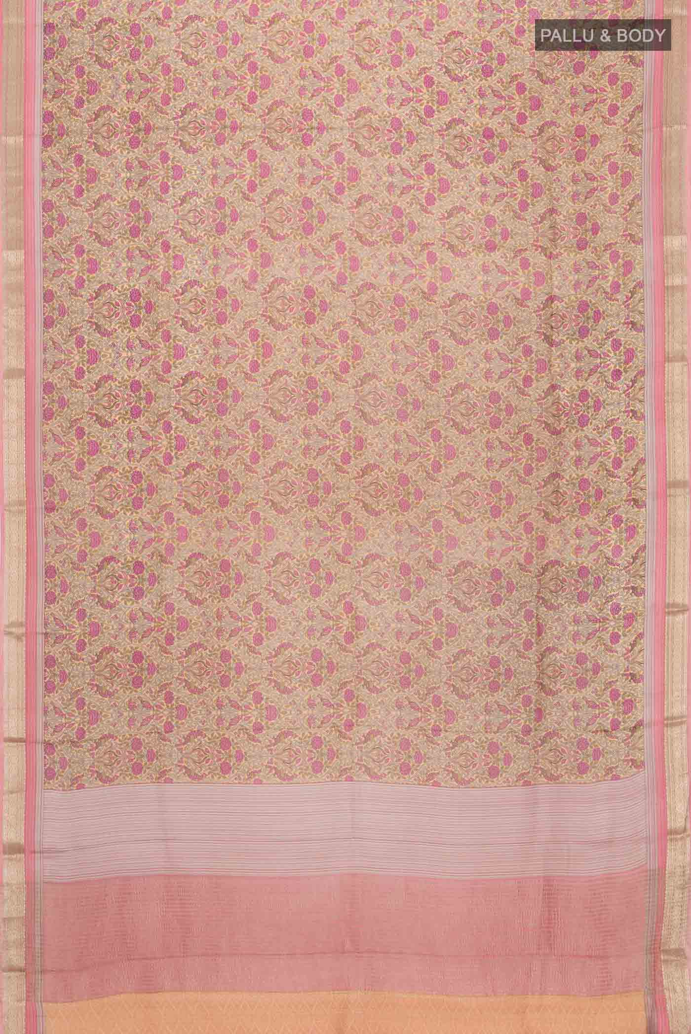 Mustard Mysore Crepe Saree - Image 5