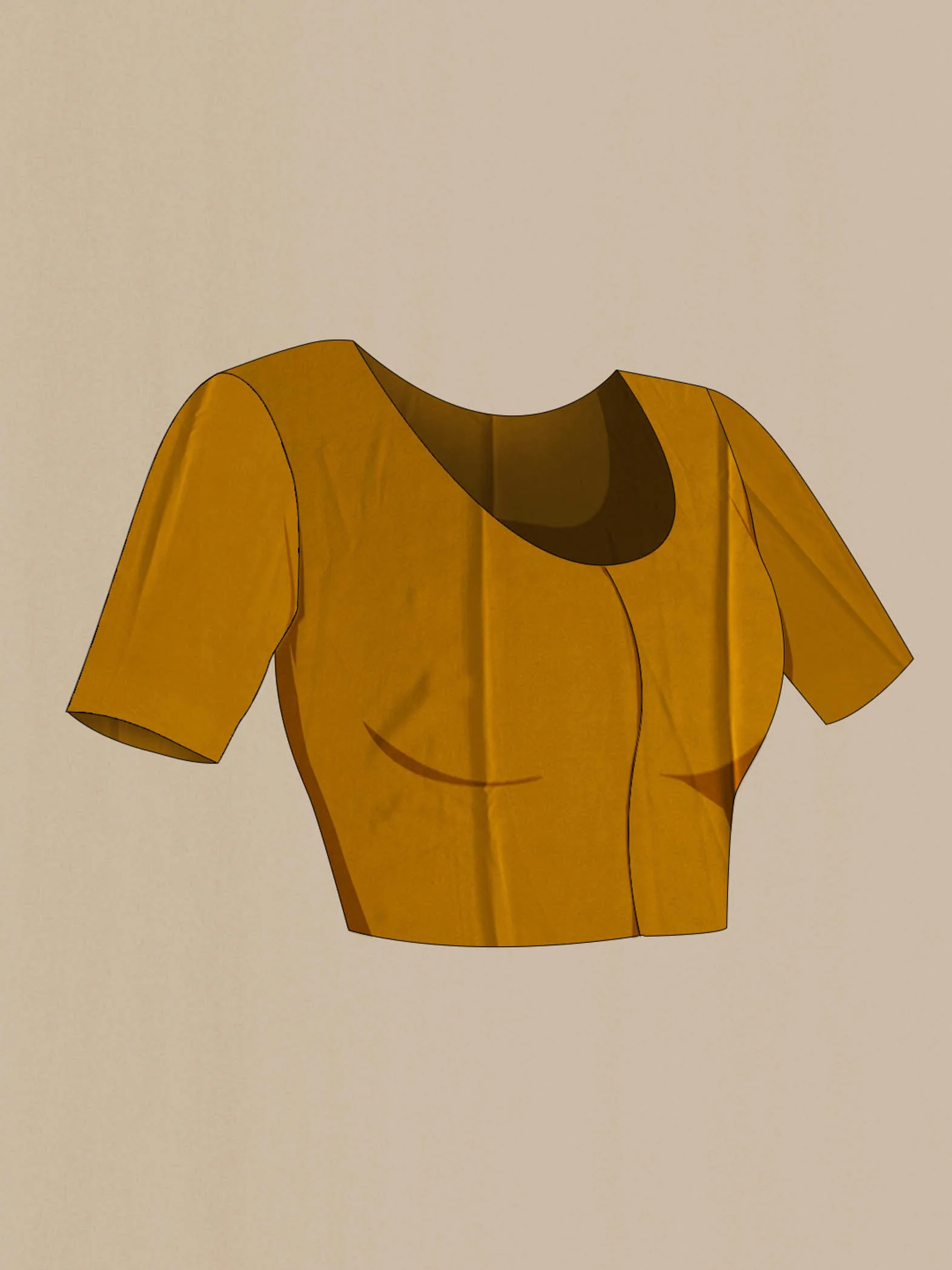 Mustard Mysore Crepe Saree - Image 4