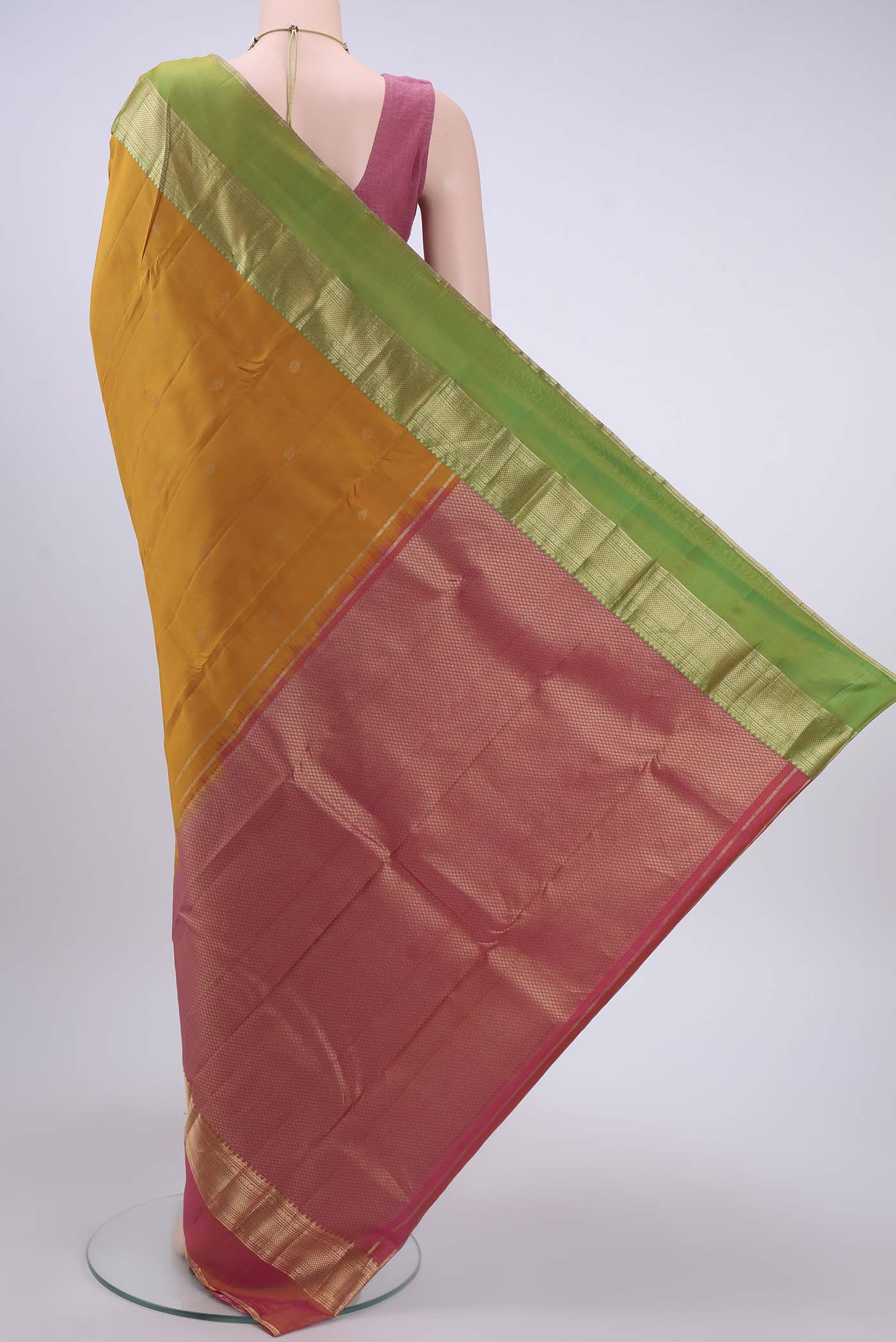 Mustard Nangavalli Silk [ Salem ] Saree - Image 3