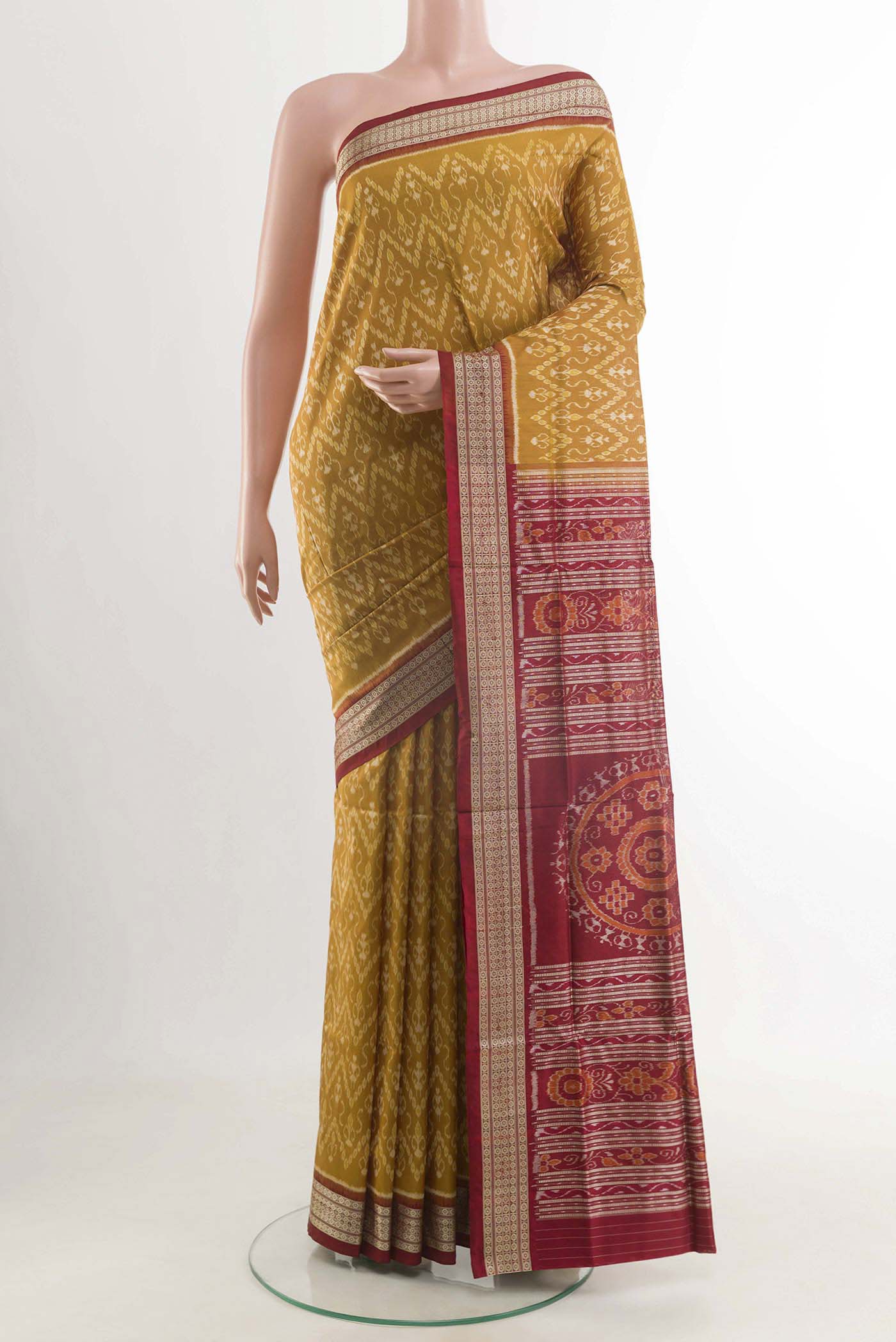 Mustard Orissa Silk Saree