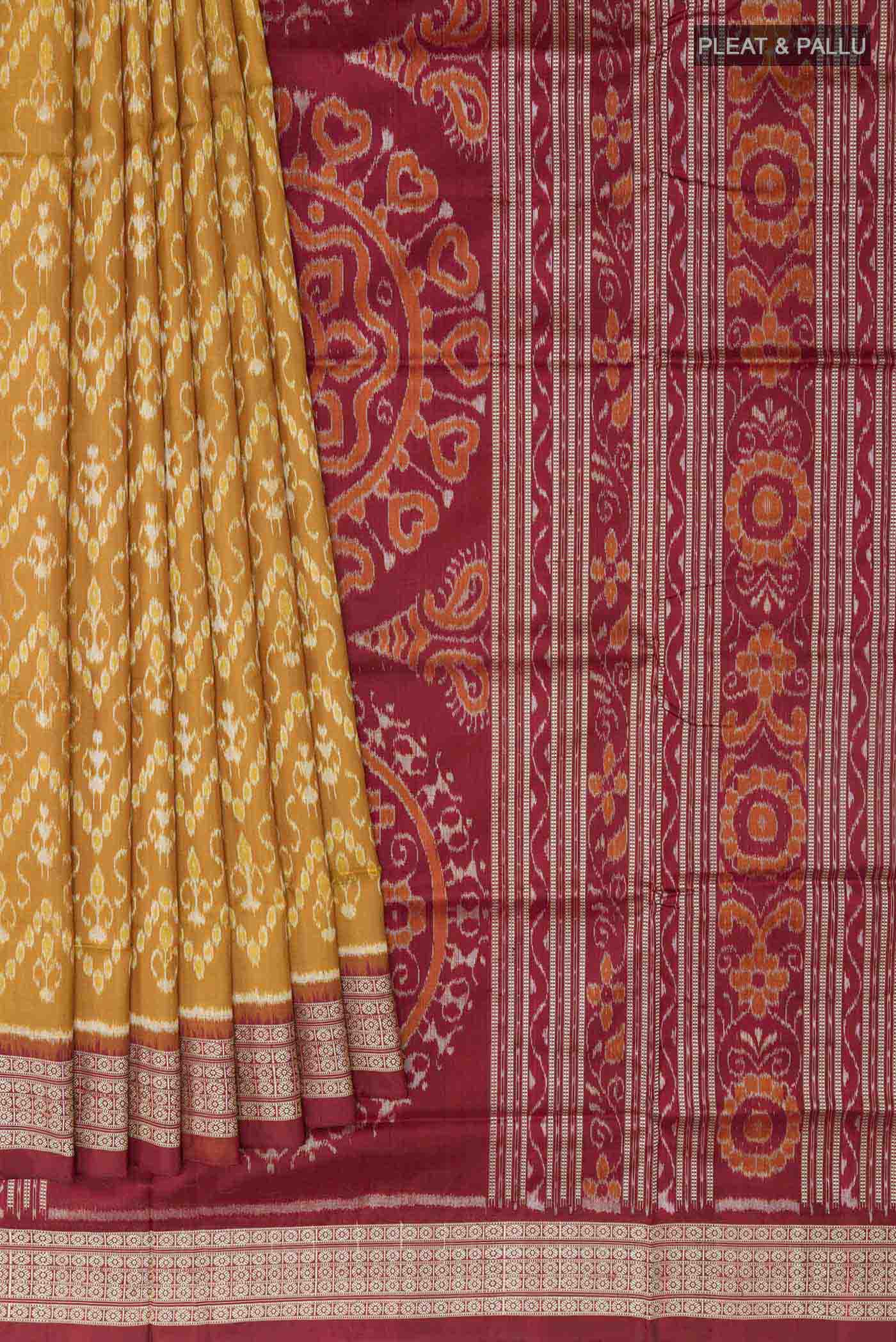 Mustard Orissa Silk Saree - Image 4