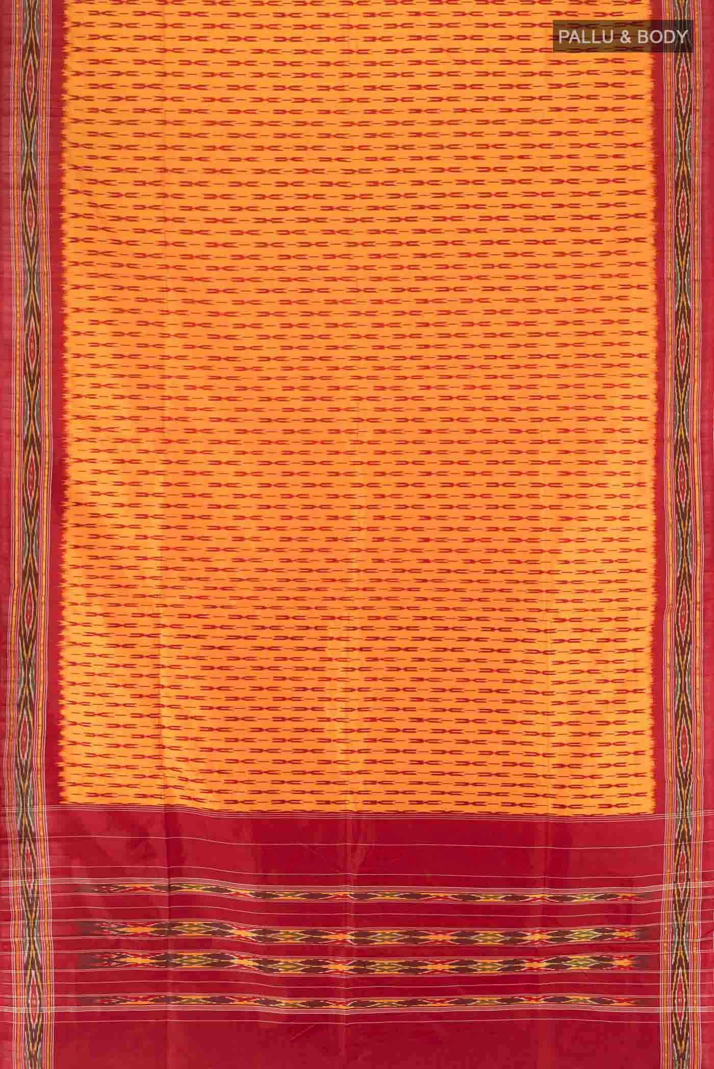 Mustard Pochampally Saree - Image 4