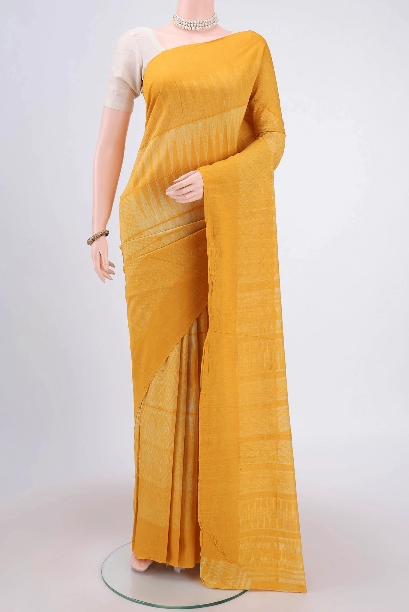 Yellow Tussar Silk Saree