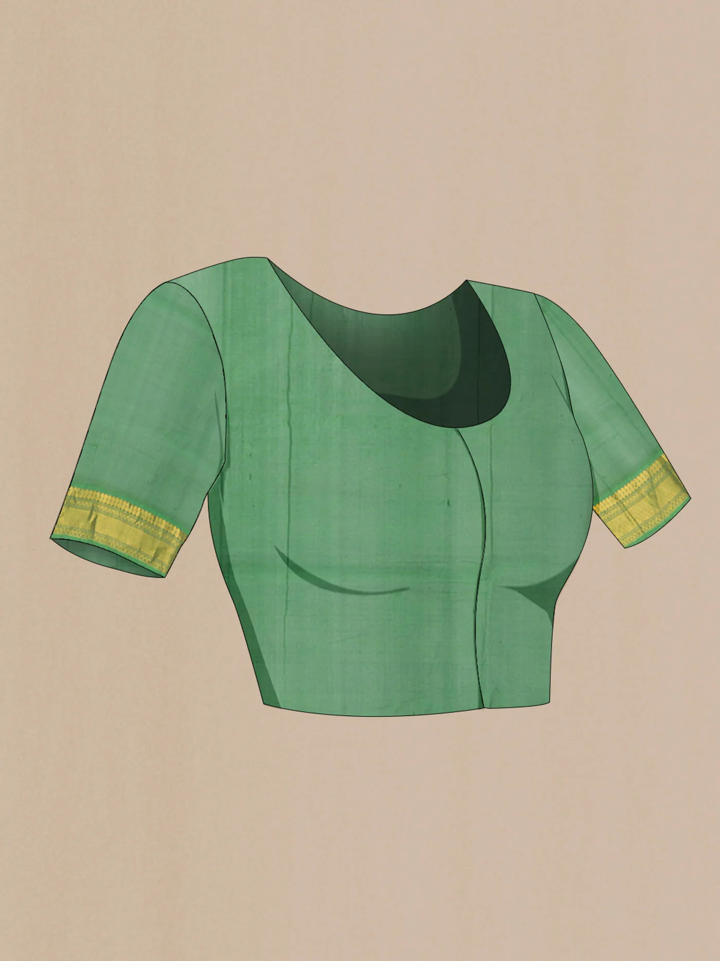 Mustard Silk Cotton Saree - Image 2