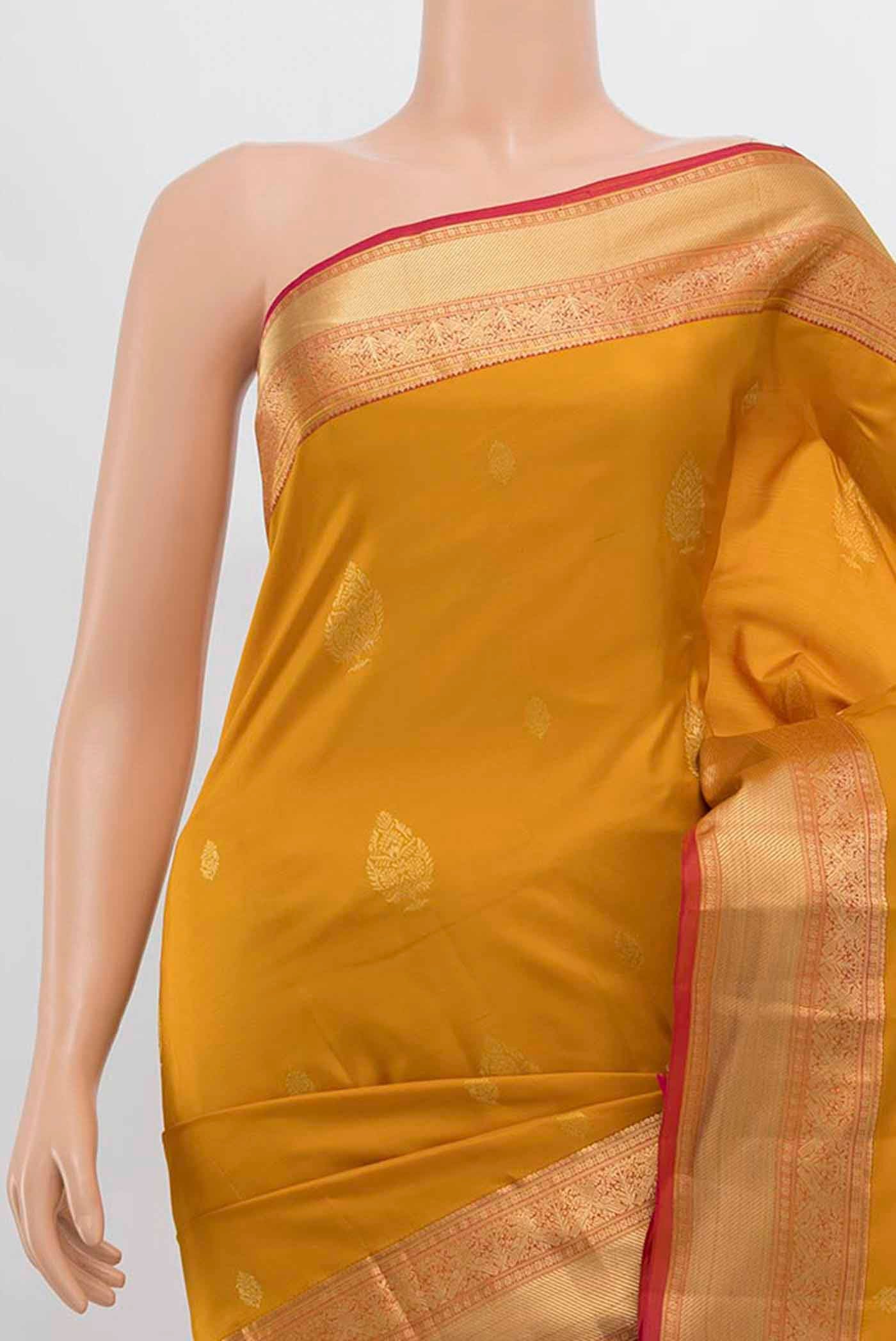 Mustard Soft Silk Saree - Image 2