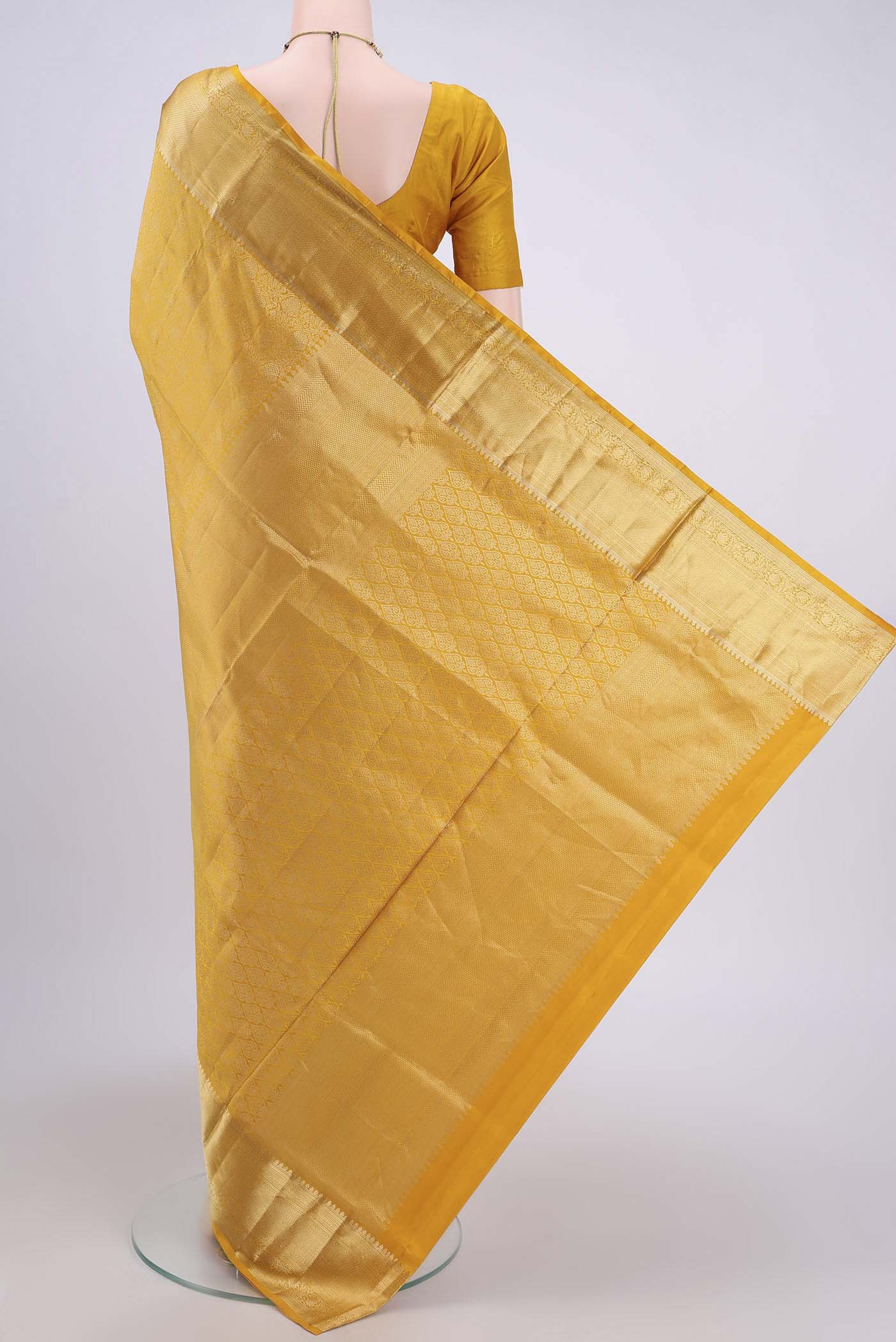 Yellow Soft Silk Saree - Image 3