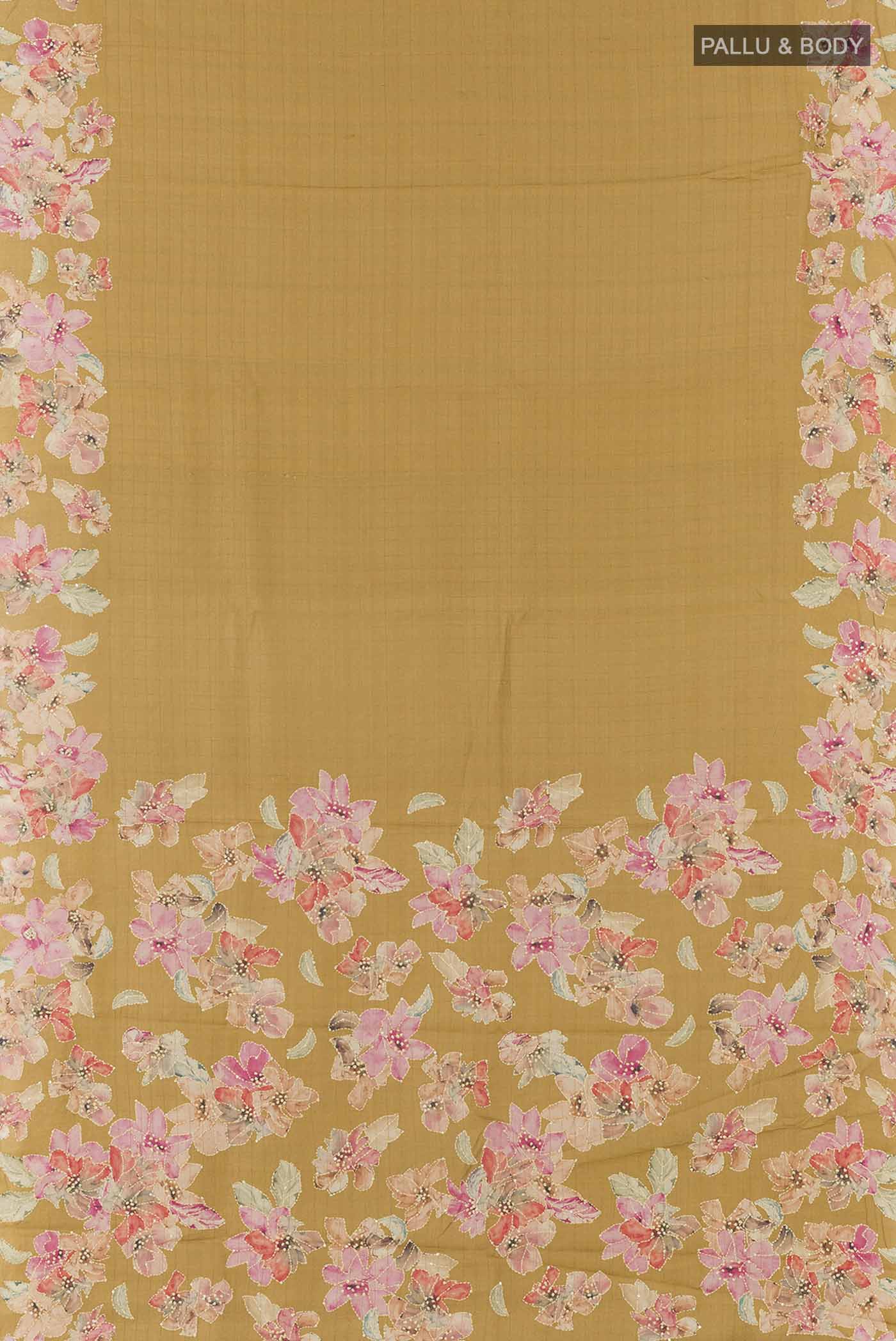 Mustard Tussar Saree - Image 5