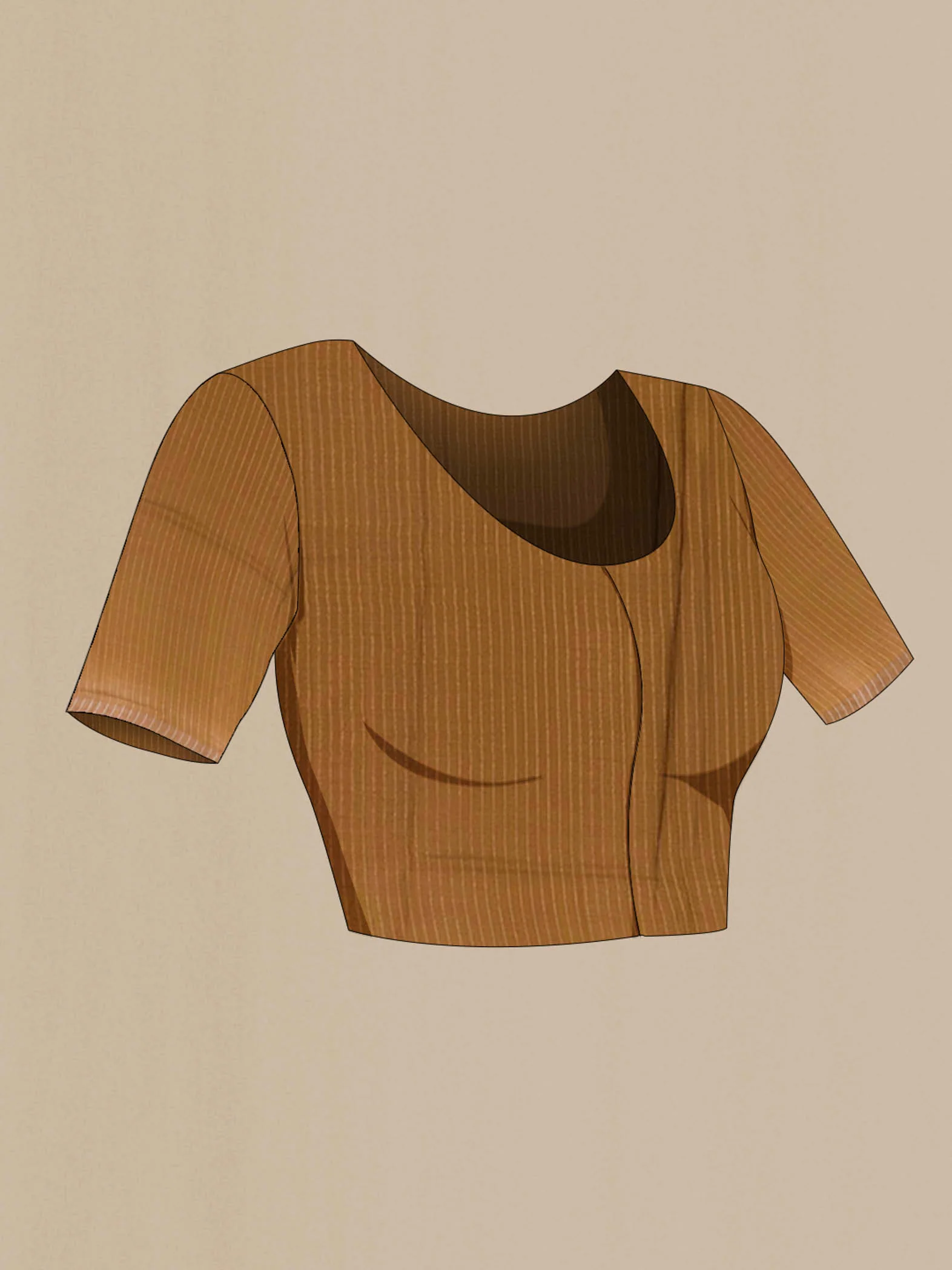 Mustard Tussar Saree - Image 2