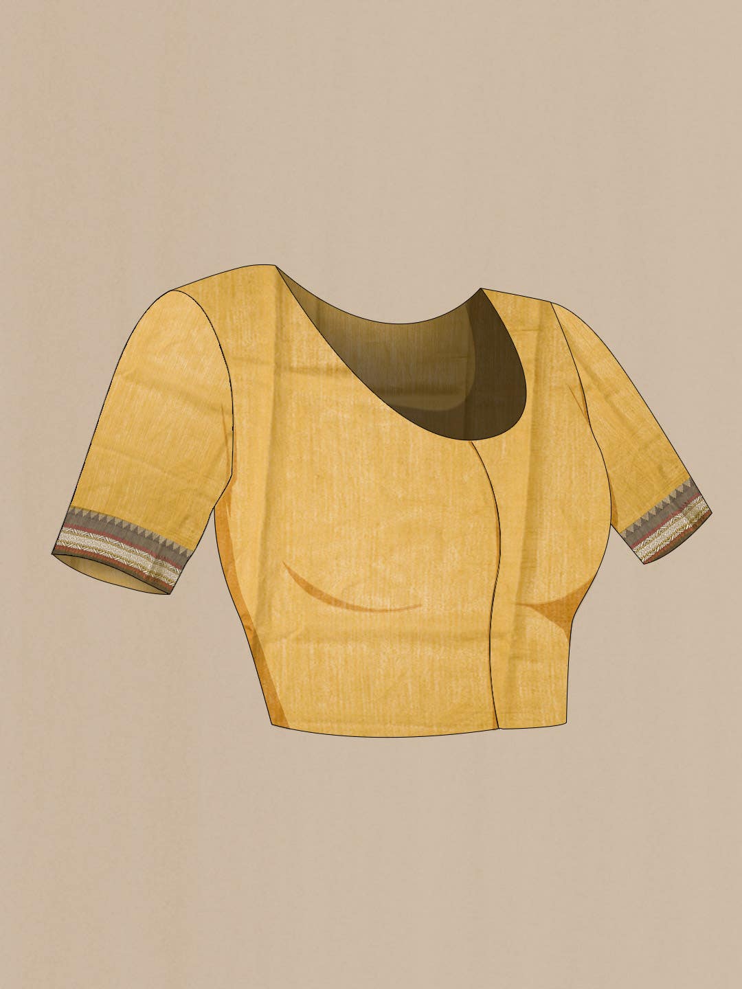 Mustard Tussar Silk Saree - Image 5