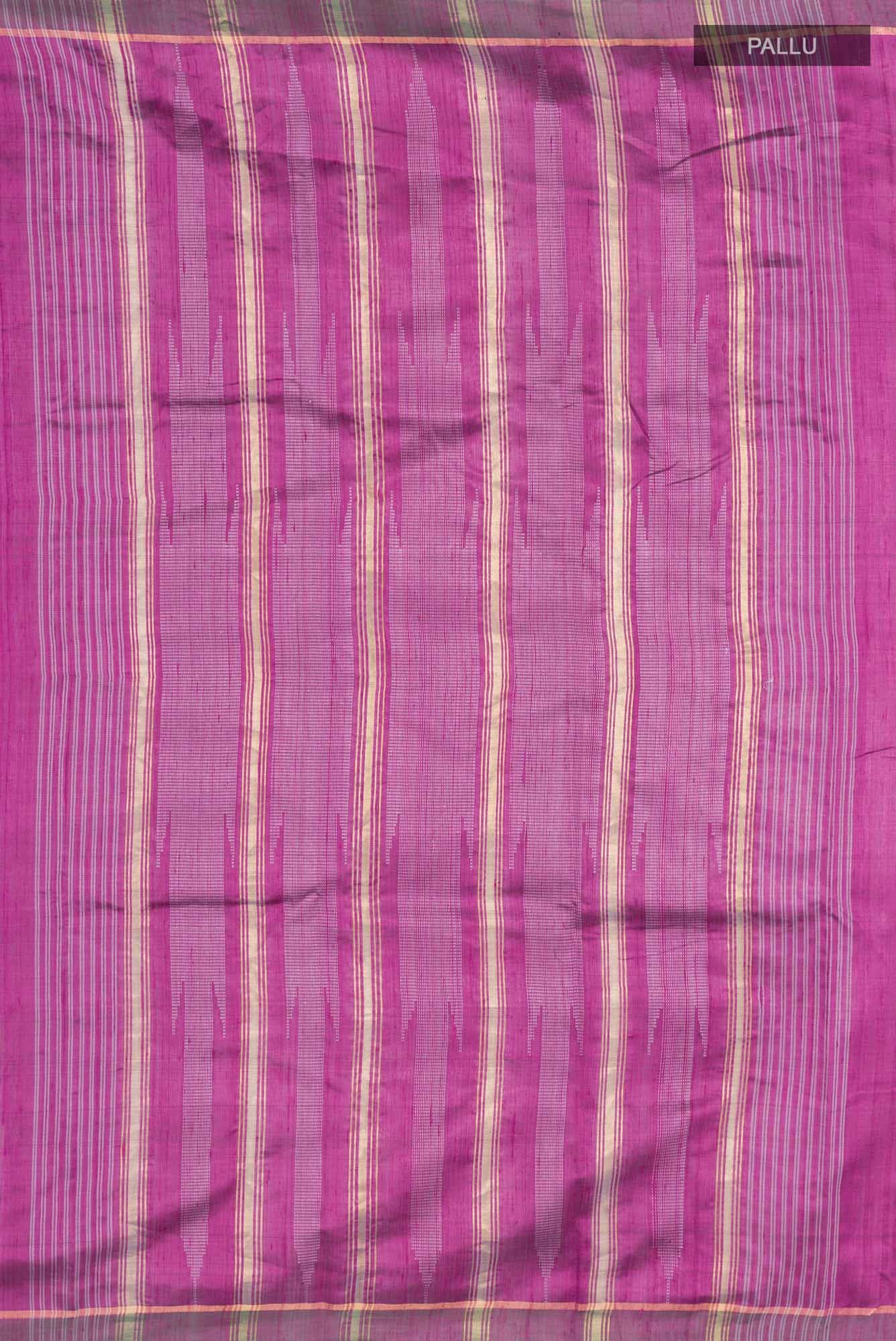 Mystic Berry-Magenta Bhagalpuri Tussar Silk Saree - Image 5
