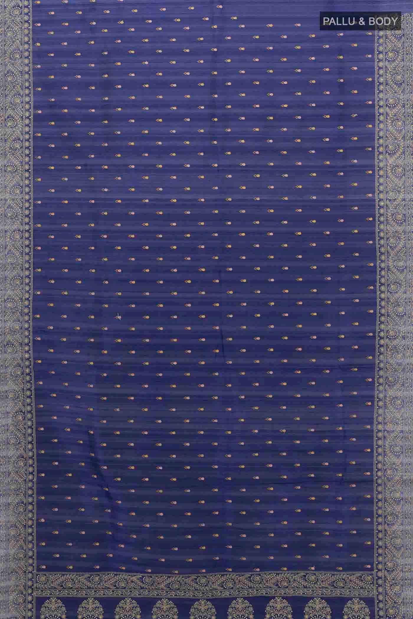 Navy Blue Art Silk Saree - Image 5