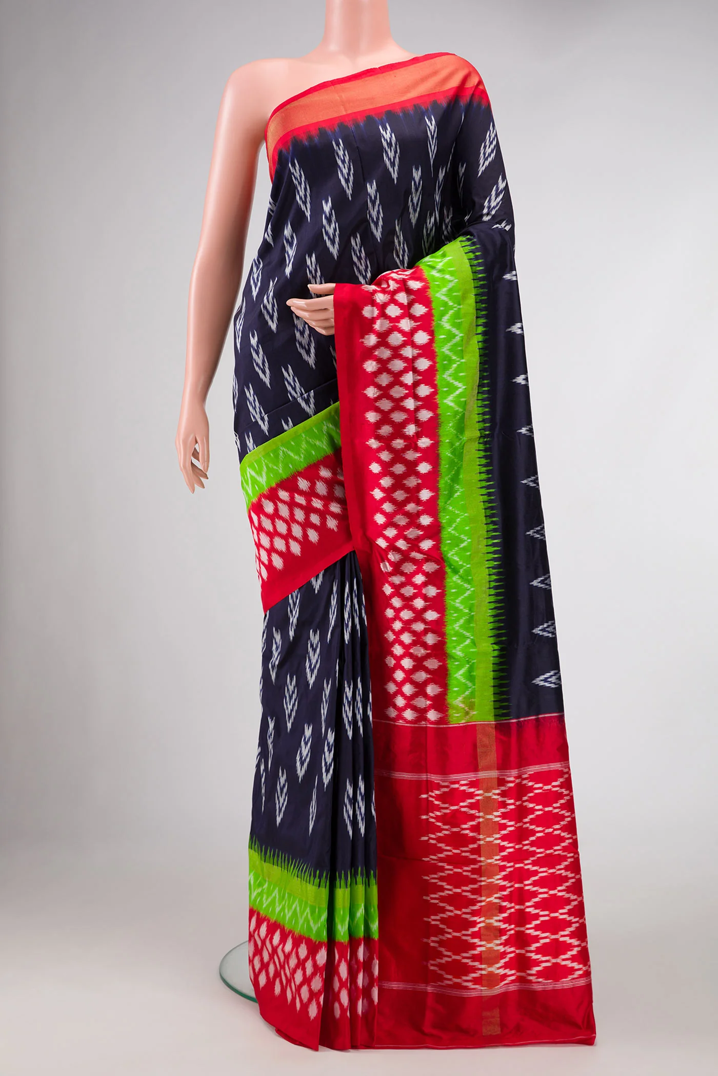 Navy Blue Pochampally Silk Saree