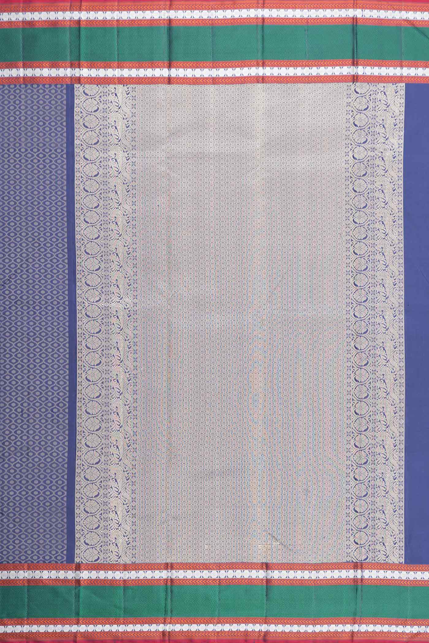Navy Blue Dual Tone Kanchipuram Saree - Image 7