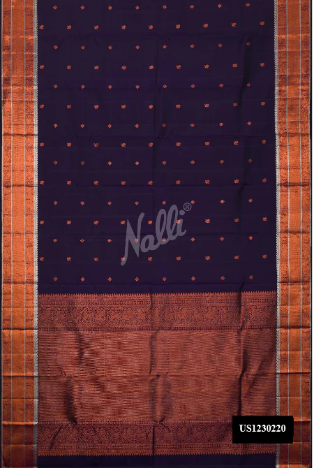 Navy Blue Dual Tone Kanchipuram Silk Saree